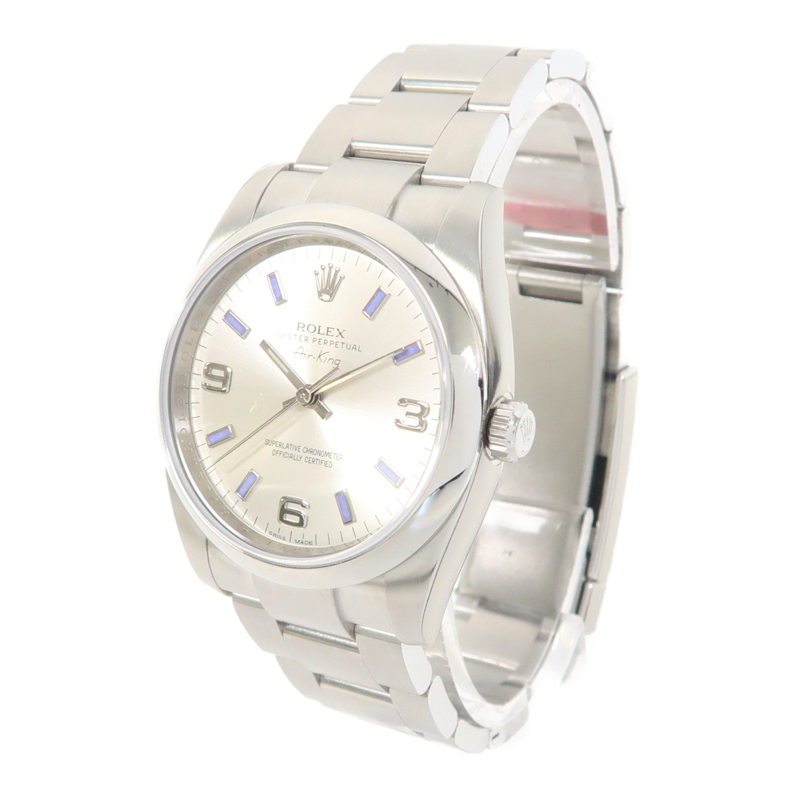ROLEX Air King不鏽鋼手錶自動機芯銀色