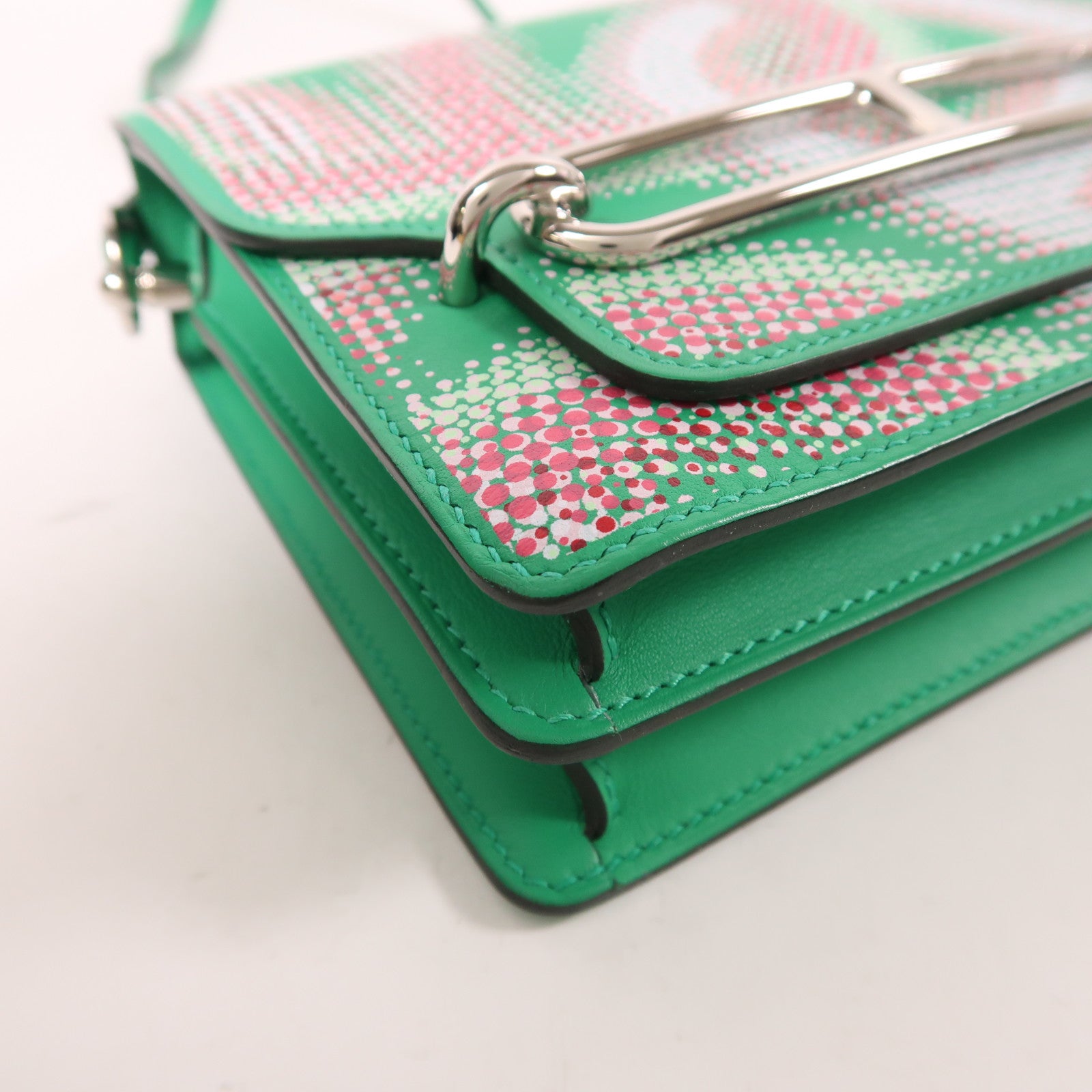 HERMES 皮革Roulis Mini Circuit 24 Faubourg銀扣肩背袋