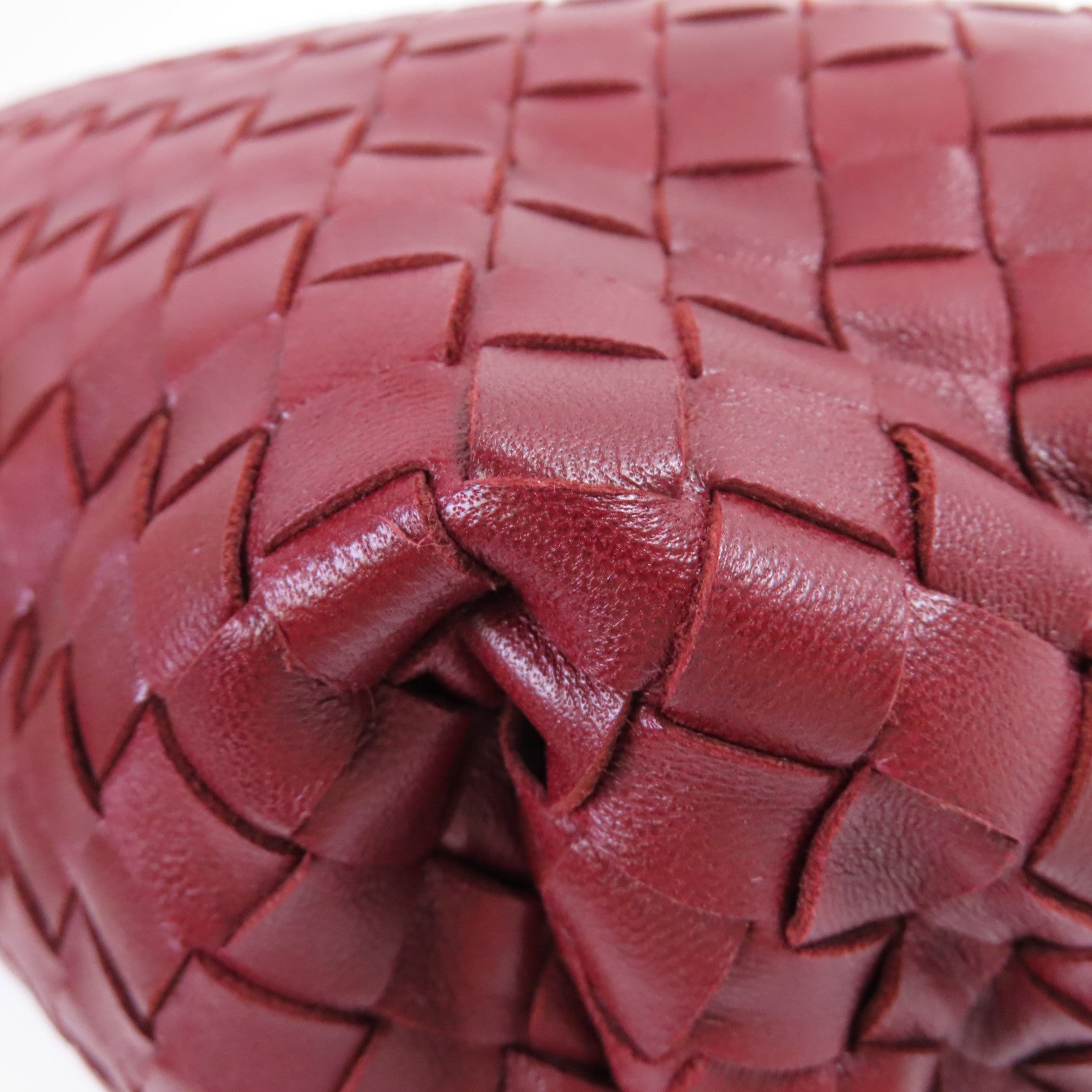 BOTTEGA VENETA 織紋皮革Clutch Bag手拿包酒紅色
