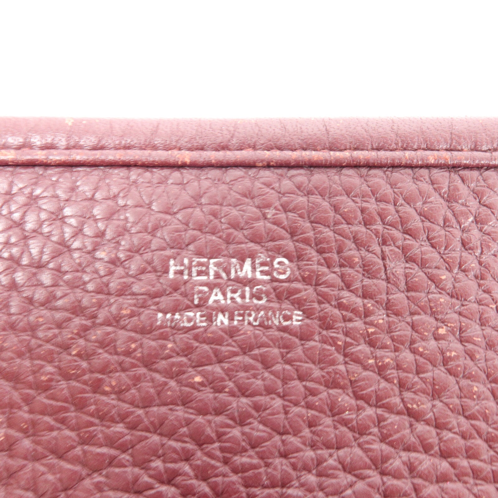 HERMES Clemence皮革Evelyne PM 肩背袋Bordeaux