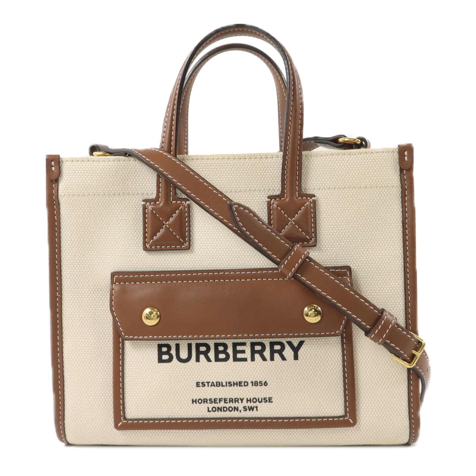 BURBERRY 帆布Mini Freya Tote Bag手挽袋