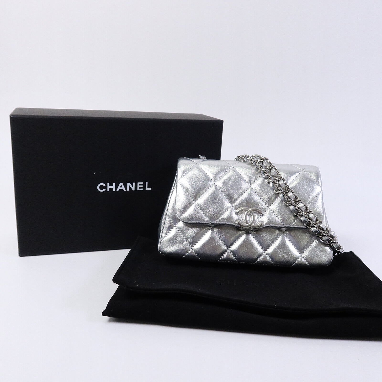 CHANEL 羊皮皮革Chain Shoulder Bag鏈帶肩背袋