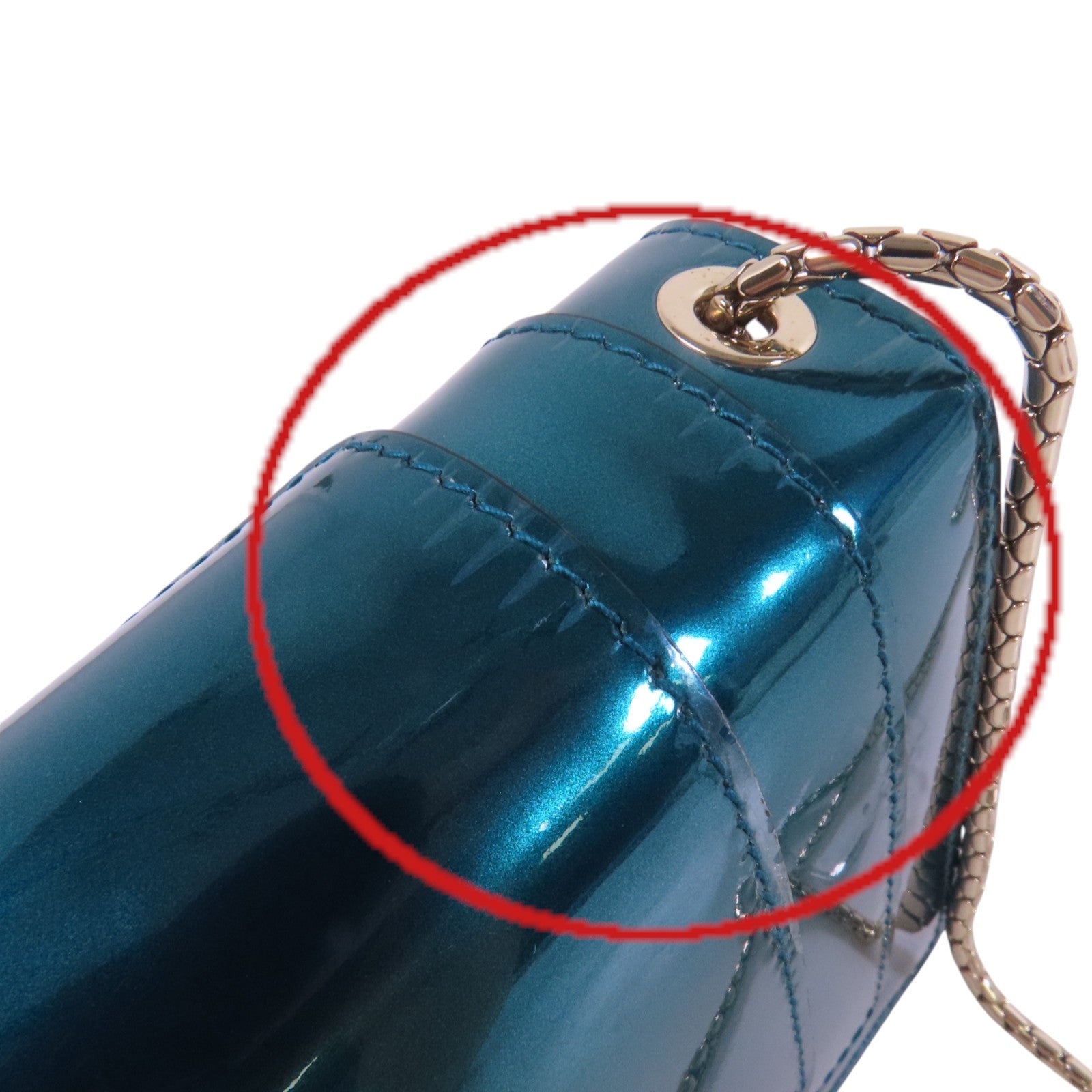 BVLGARI 漆皮皮革Serpenti Forever Mini Bag金扣鏈帶肩背袋