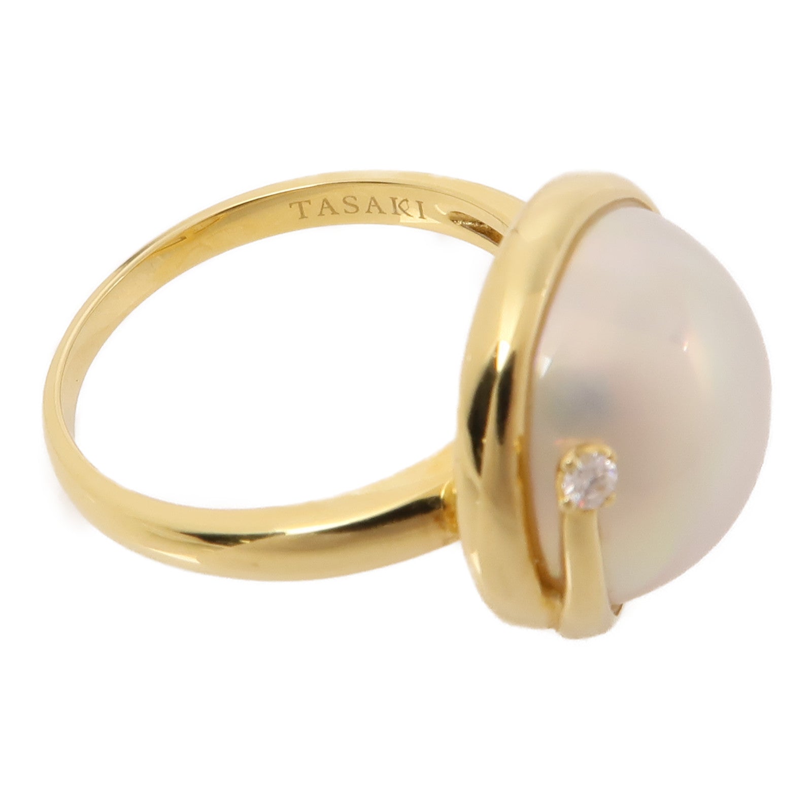 TASAKI 18K黃金Pearl/Diamond Ring珍珠/鑽石戒指US#6.25