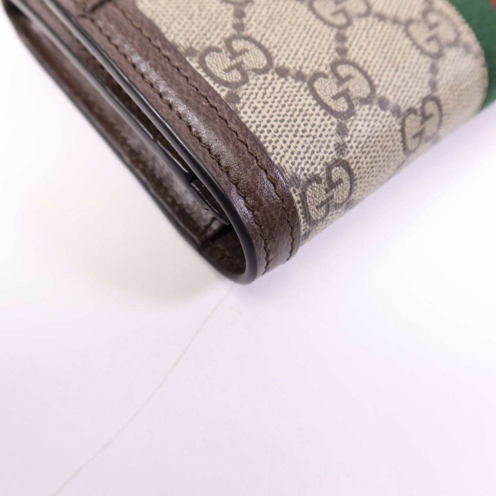 GUCCI 塗層帆布Ophidia GG金扣長錢包