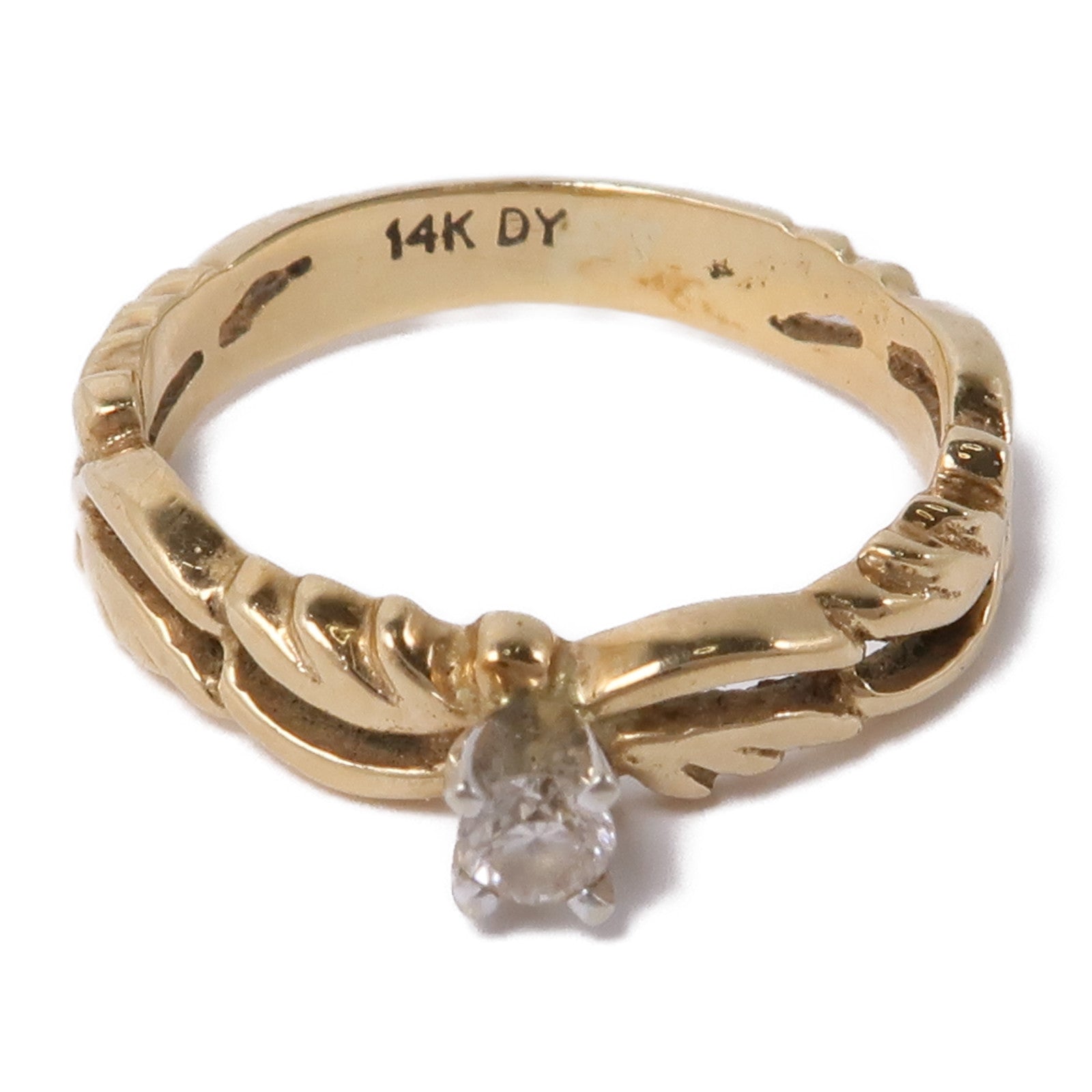 JEWELRY 【激減優惠】14K黃金Diamond Ring鑽石戒指US#5.25