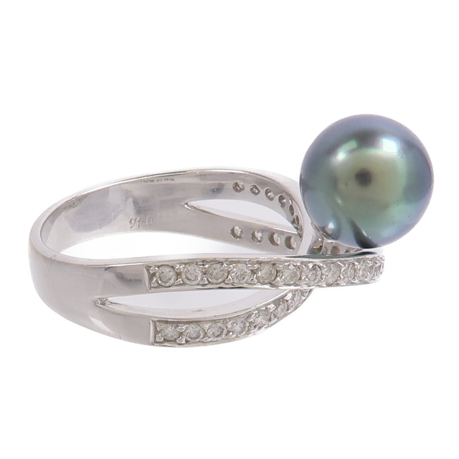 JEWELRY 18K白金Pearl Diamond Ring珍珠鑽石戒指