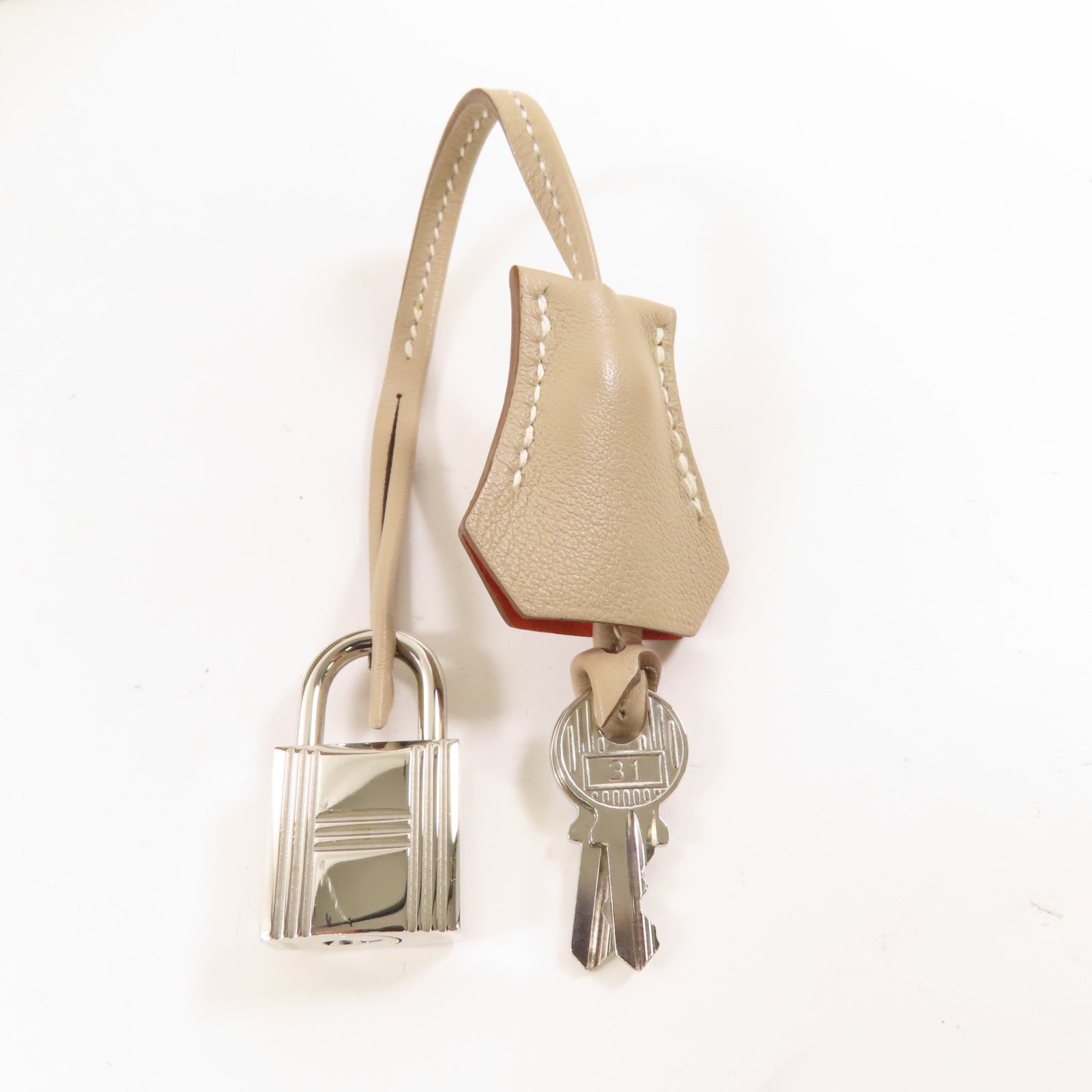 HERMES Swift皮革Toolbox 26銀扣手挽肩背兩用袋Argile/淺褐色