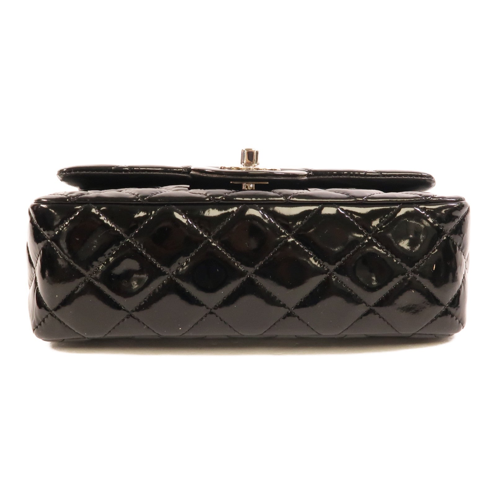 CHANEL 漆皮皮革Mini Classic 20鏈帶肩背袋