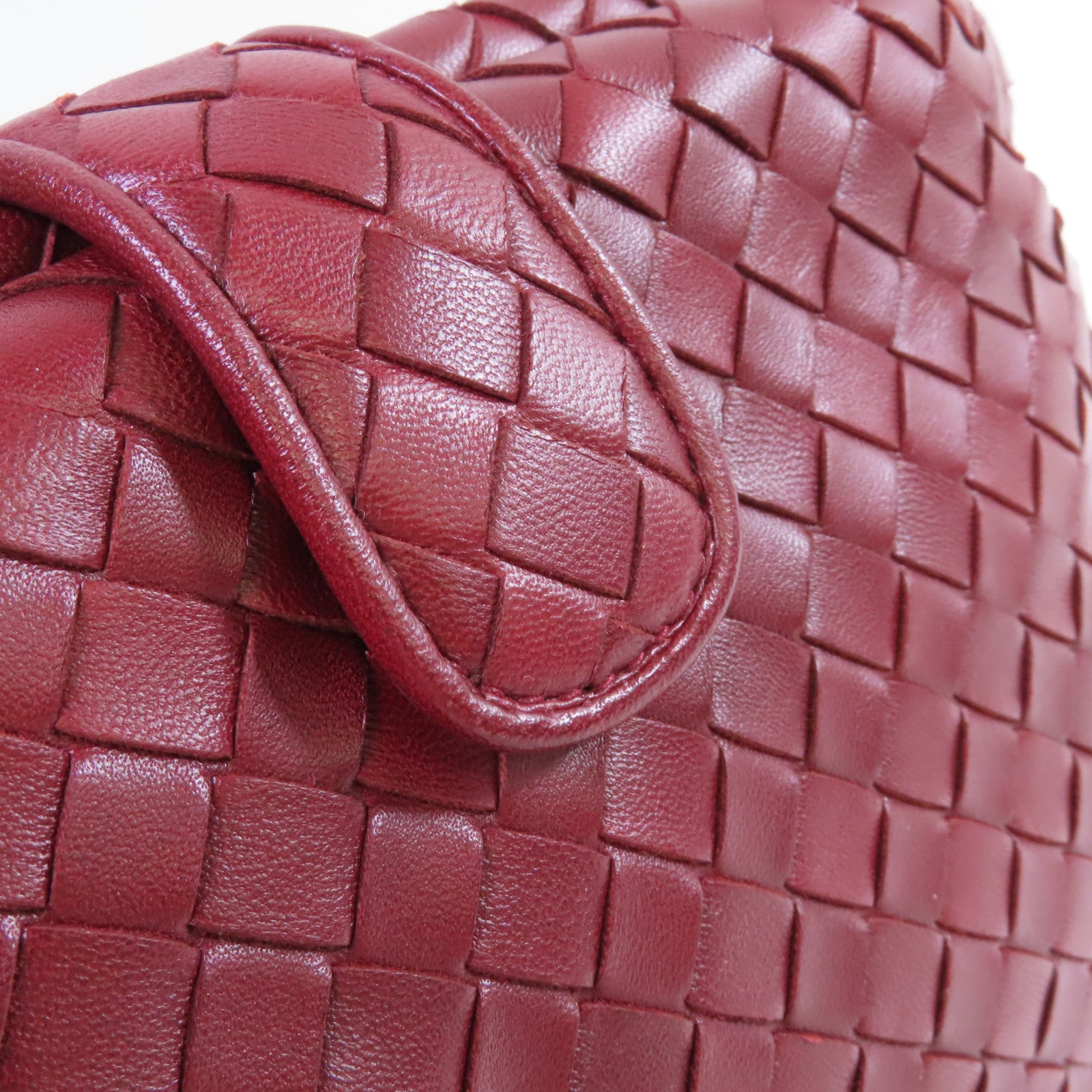 BOTTEGA VENETA 織紋皮革Clutch Bag手拿包酒紅色