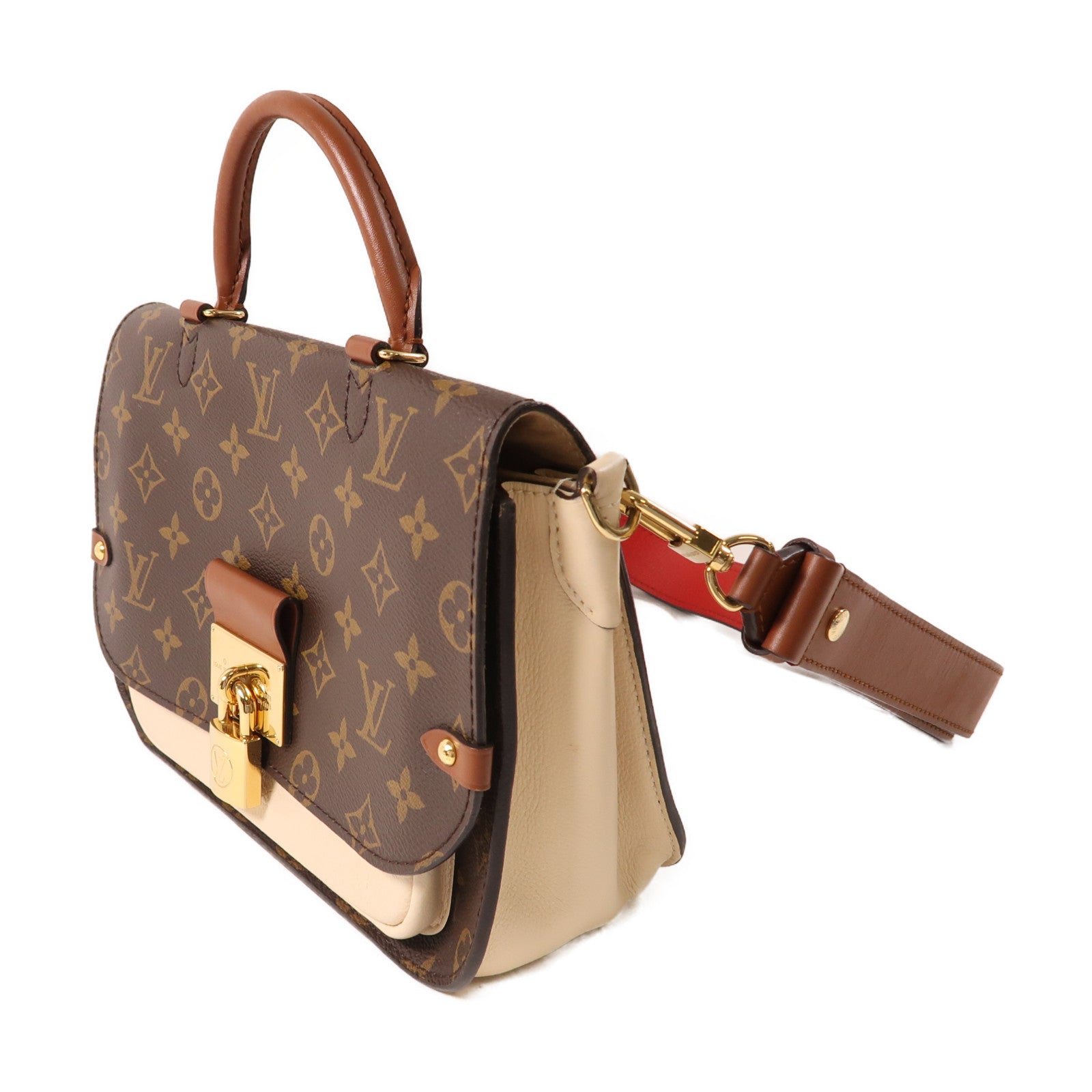 LOUIS VUITTON Monogram Vaugirard金扣手挽肩背兩用袋啡色/米色