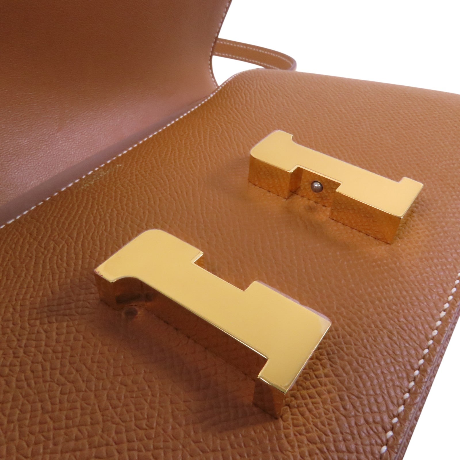 HERMES Epsom皮革Constance Elan金扣肩背袋