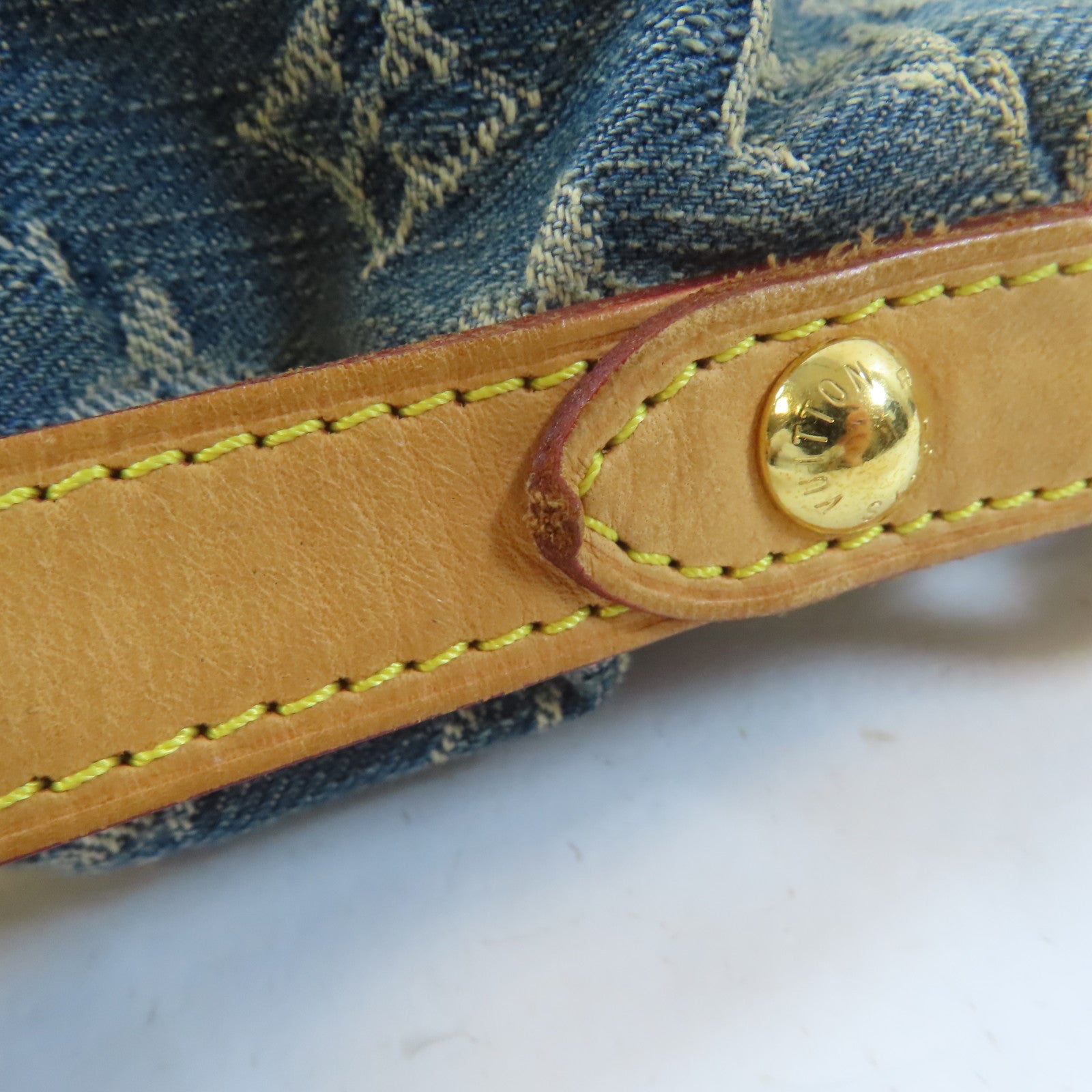 LOUIS VUITTON Monogram Denim Neo Cabby MM金扣手挽肩背兩用袋藍色
