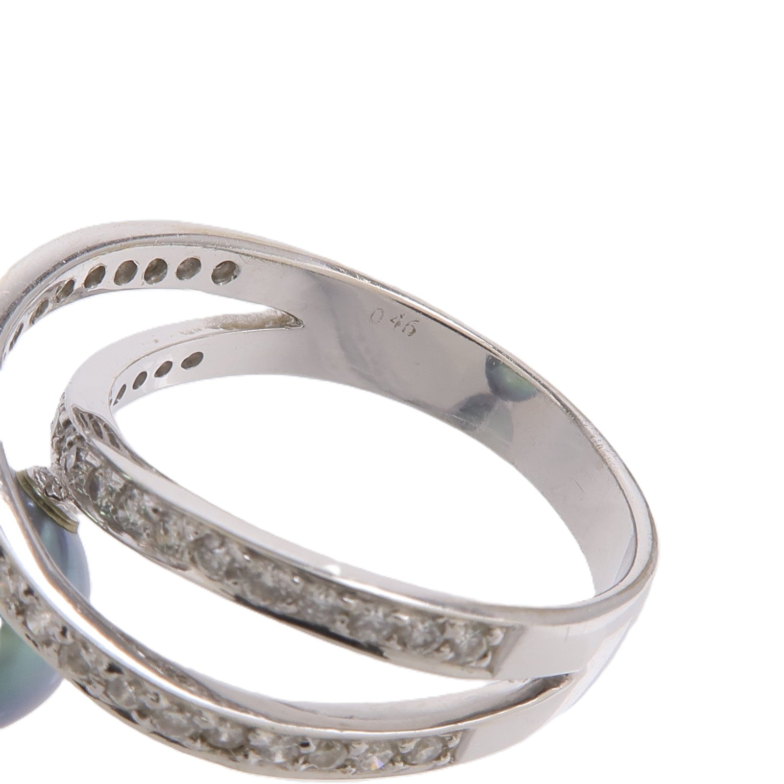 JEWELRY 18K白金Pearl Diamond Ring珍珠鑽石戒指