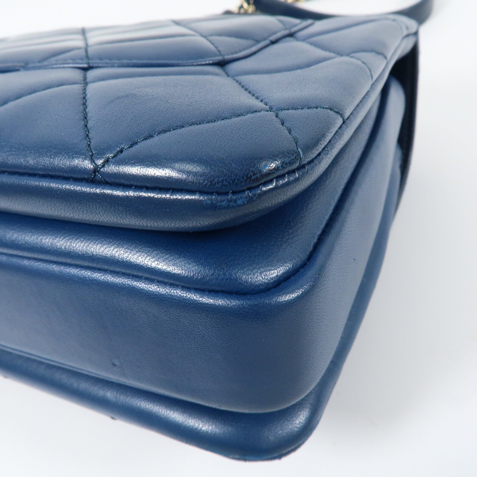 CHANEL 羊皮皮革Trendy CC金扣鏈帶手挽肩背兩用袋