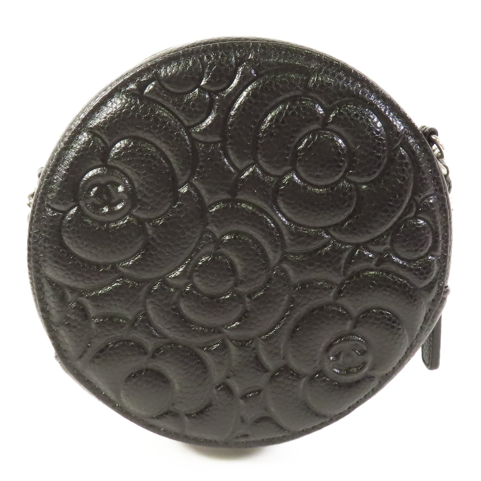 CHANEL 牛皮皮革Chain Shoulder銀扣肩背袋