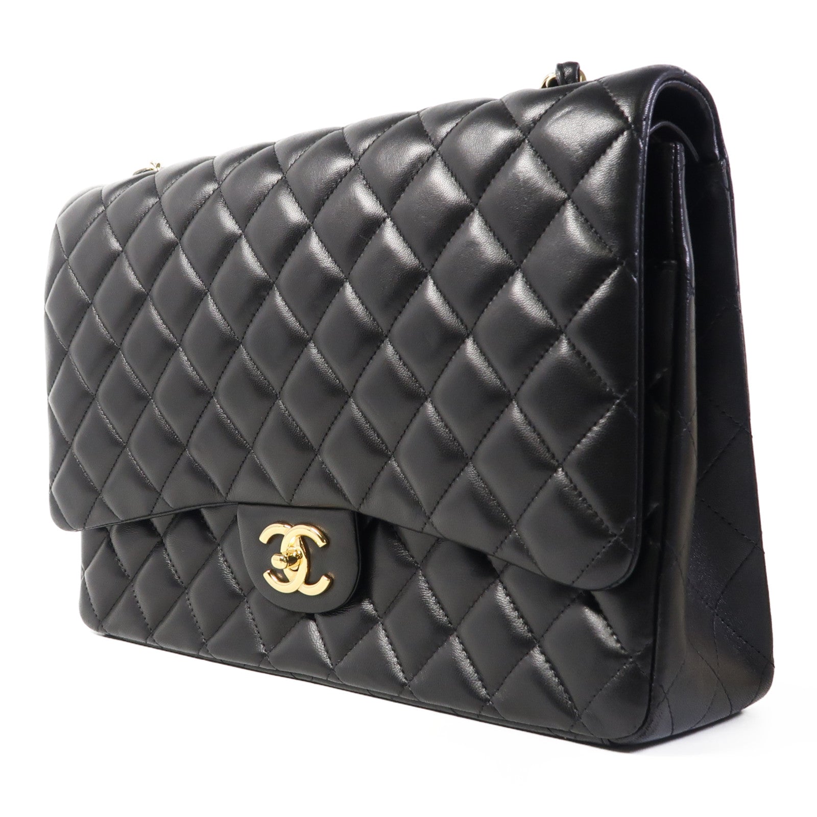 CHANEL 牛皮皮革Large Classic金扣鏈帶肩背袋