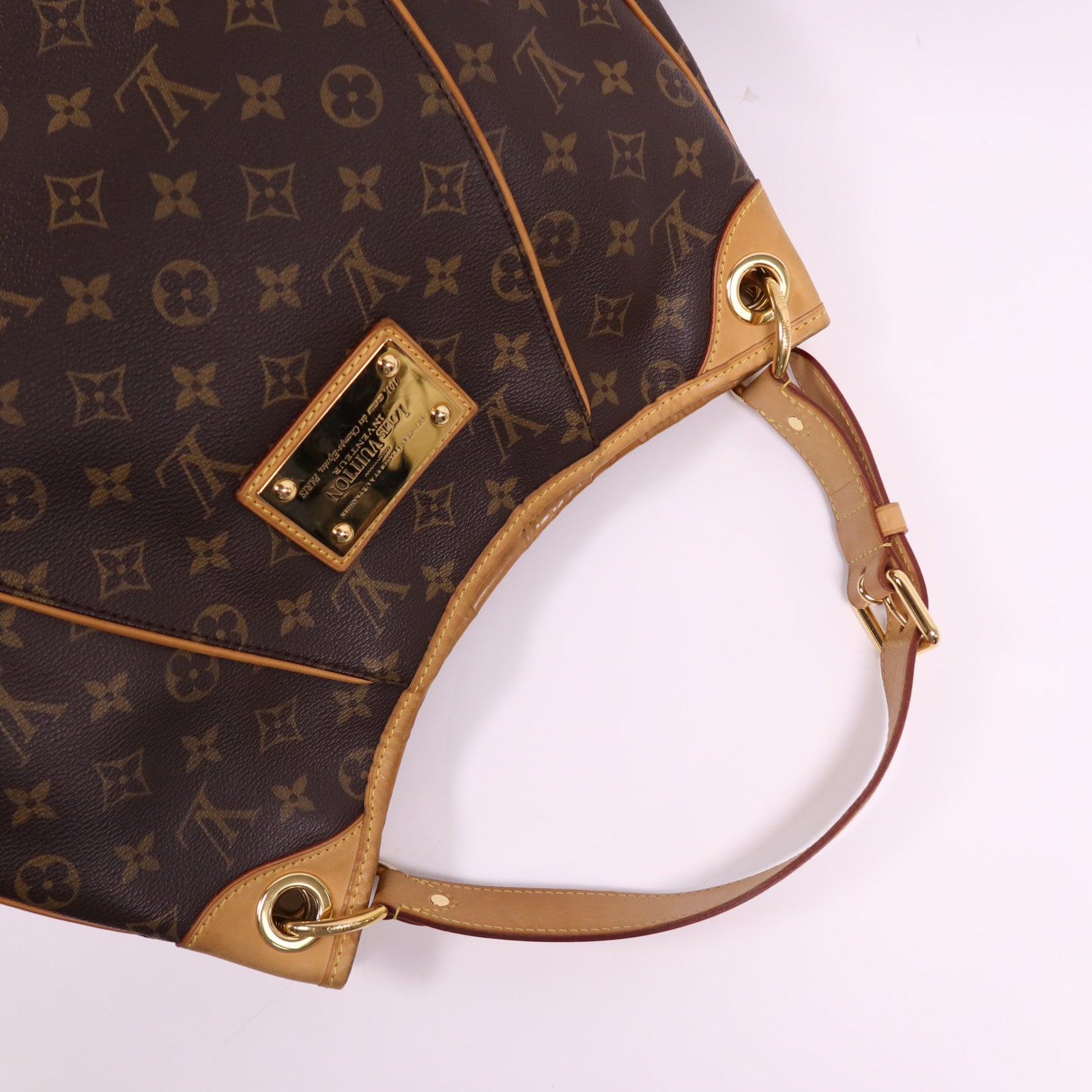 LOUIS VUITTON Monogram Galliera PM金扣肩背袋棕色