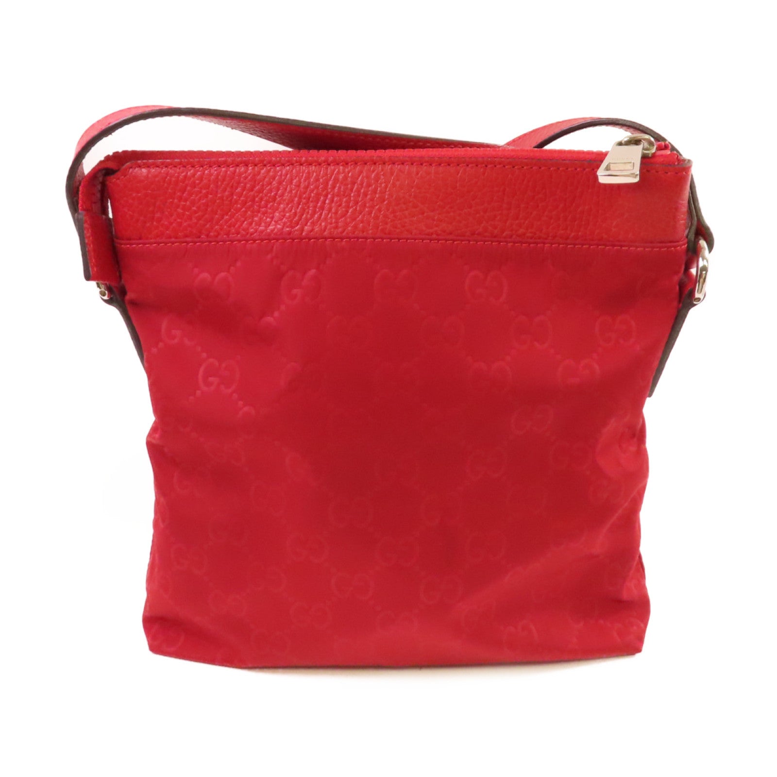 GUCCI 尼龍Shoulder Bag銀扣肩背袋紅色