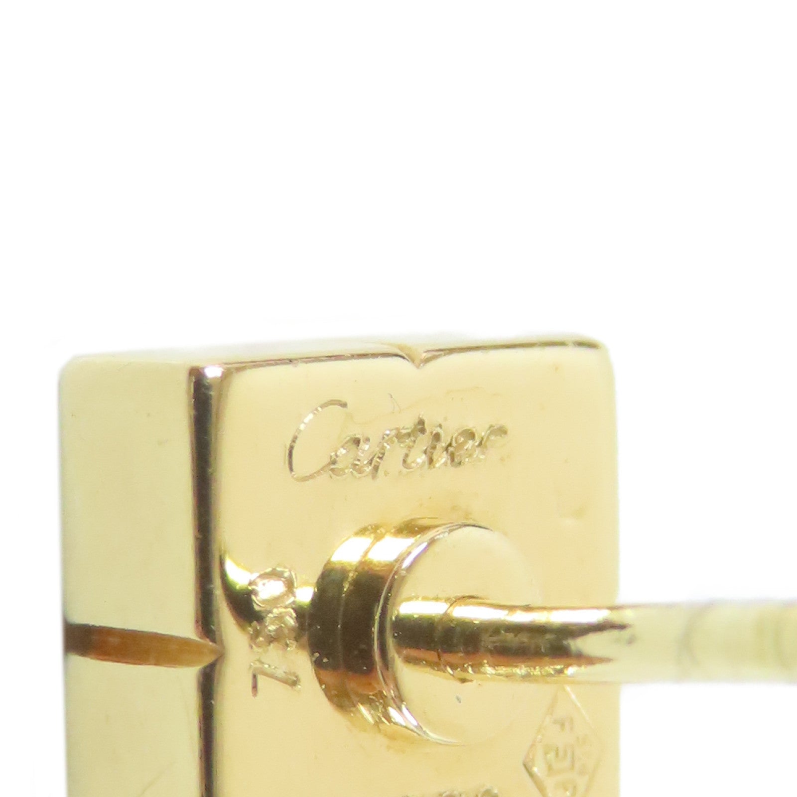 CARTIER 18K黃金Square Diamond Earrings鑽石耳環
