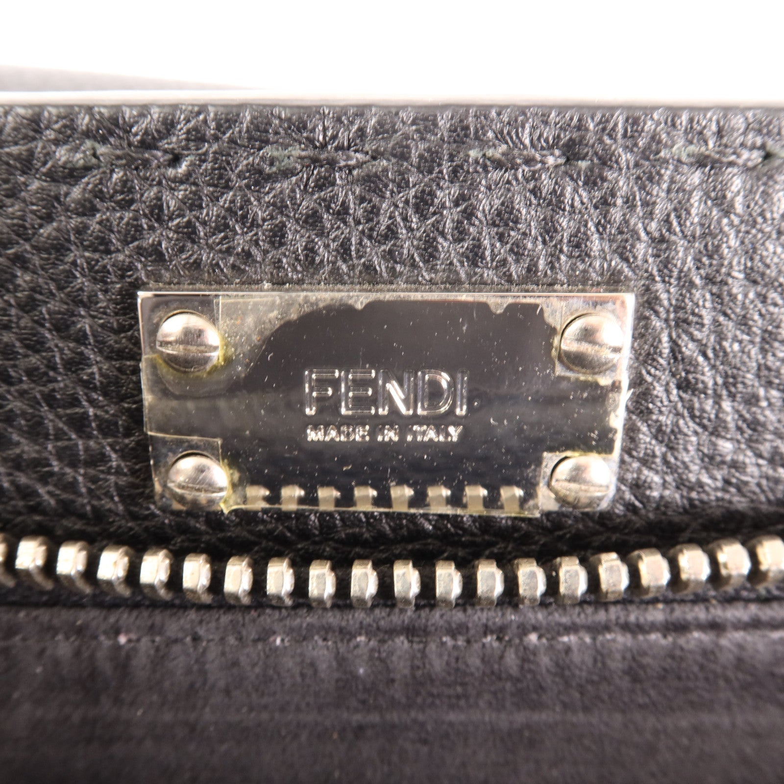 FENDI 牛皮皮革Peekaboo Monster Bugs Eye銀扣手挽肩背兩用袋