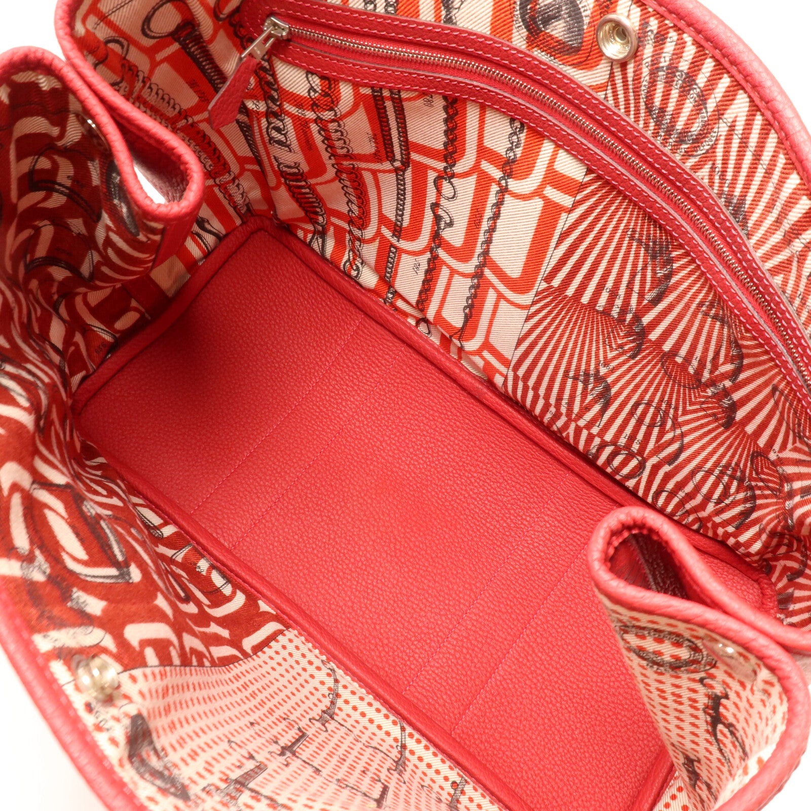 HERMES Negonda皮革Garden Party PM手挽袋Rouge Piment