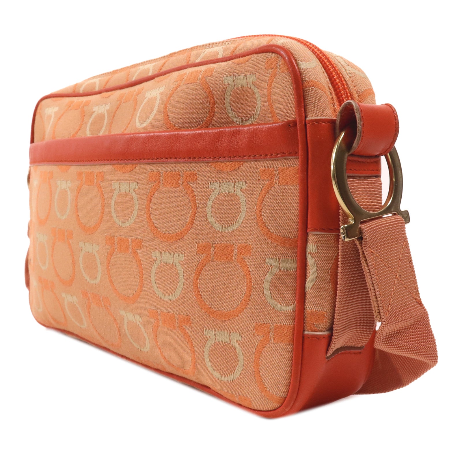 Salvatore Ferragamo 帆布Shoulder Bag金扣肩背袋