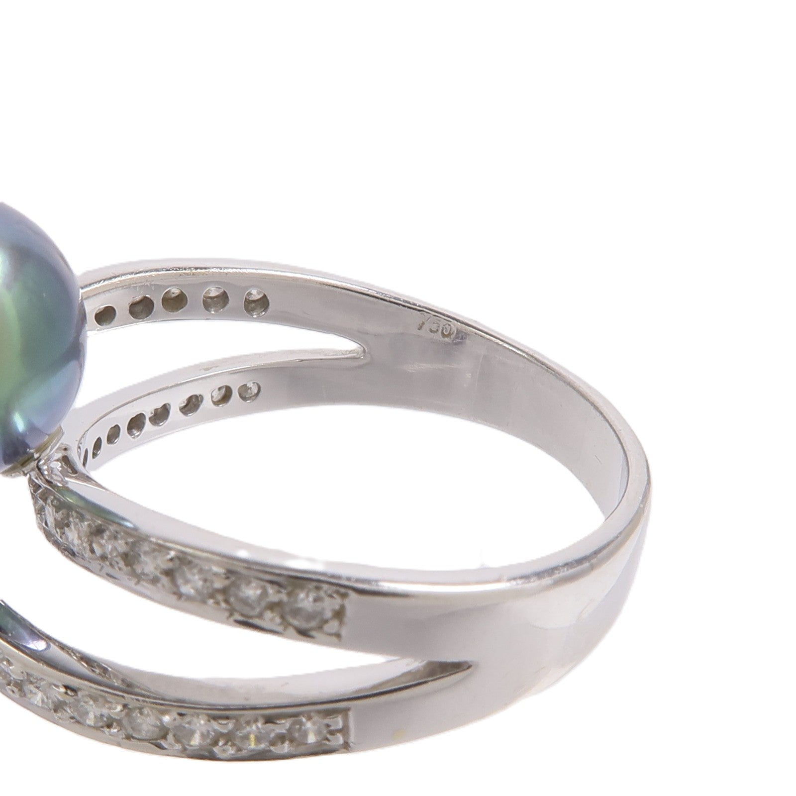 JEWELRY 18K白金Pearl Diamond Ring珍珠鑽石戒指