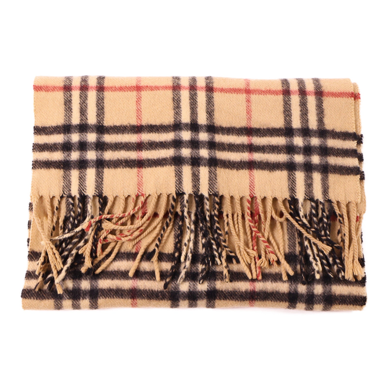 BURBERRY 羊絨Scarf圍巾啡色/黑色/紅色