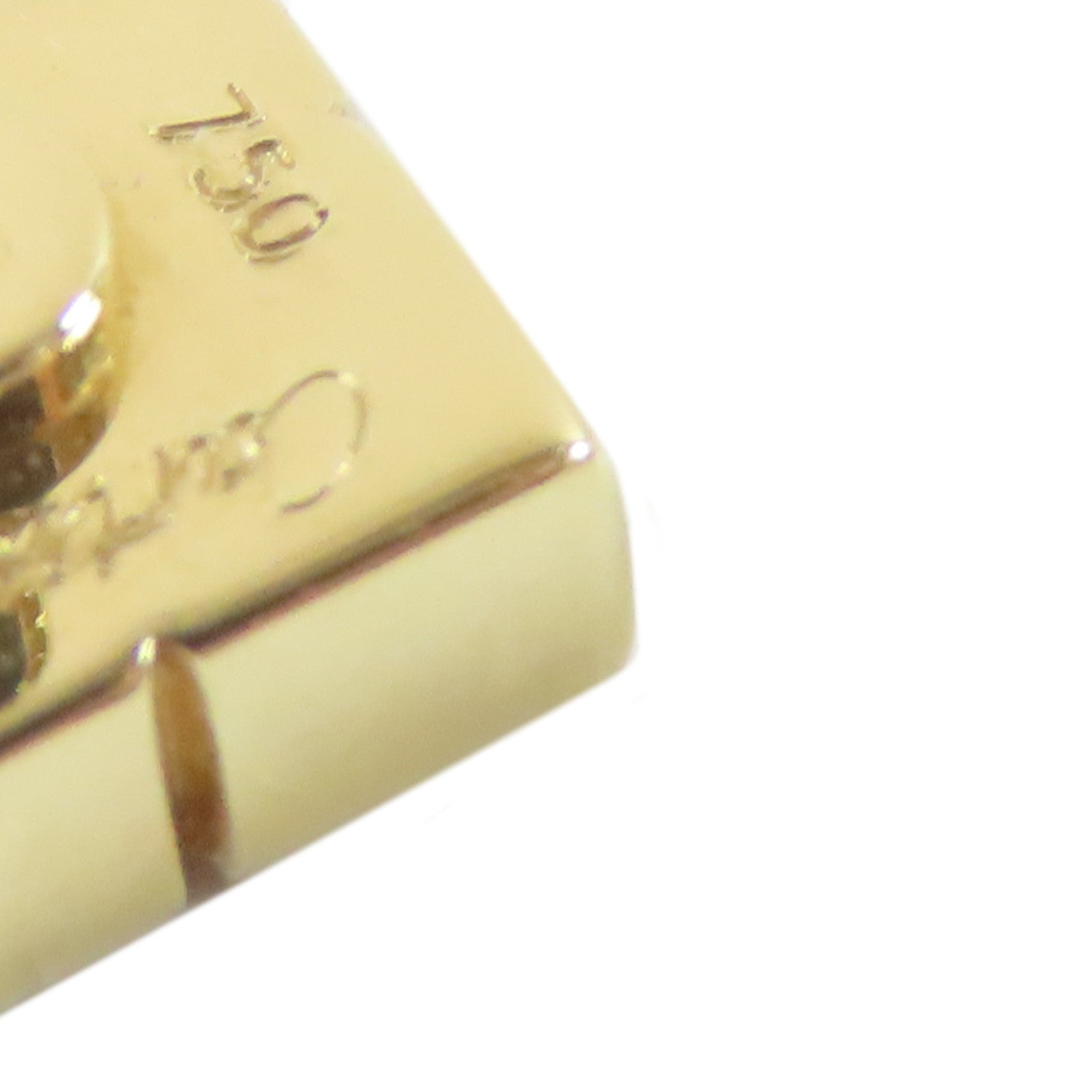 CARTIER 18K黃金Square Diamond Earrings鑽石耳環