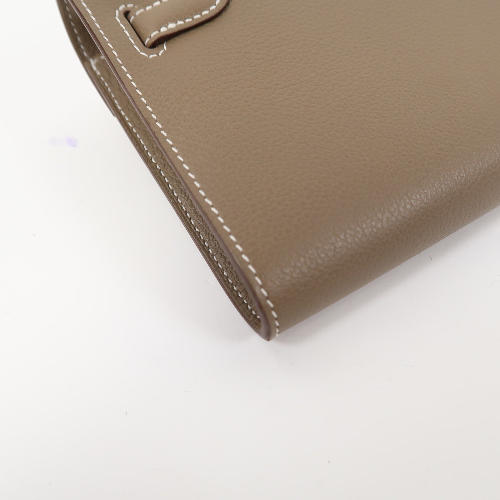 HERMES Evercolor皮革Kelly To Go金扣肩背袋大象灰色