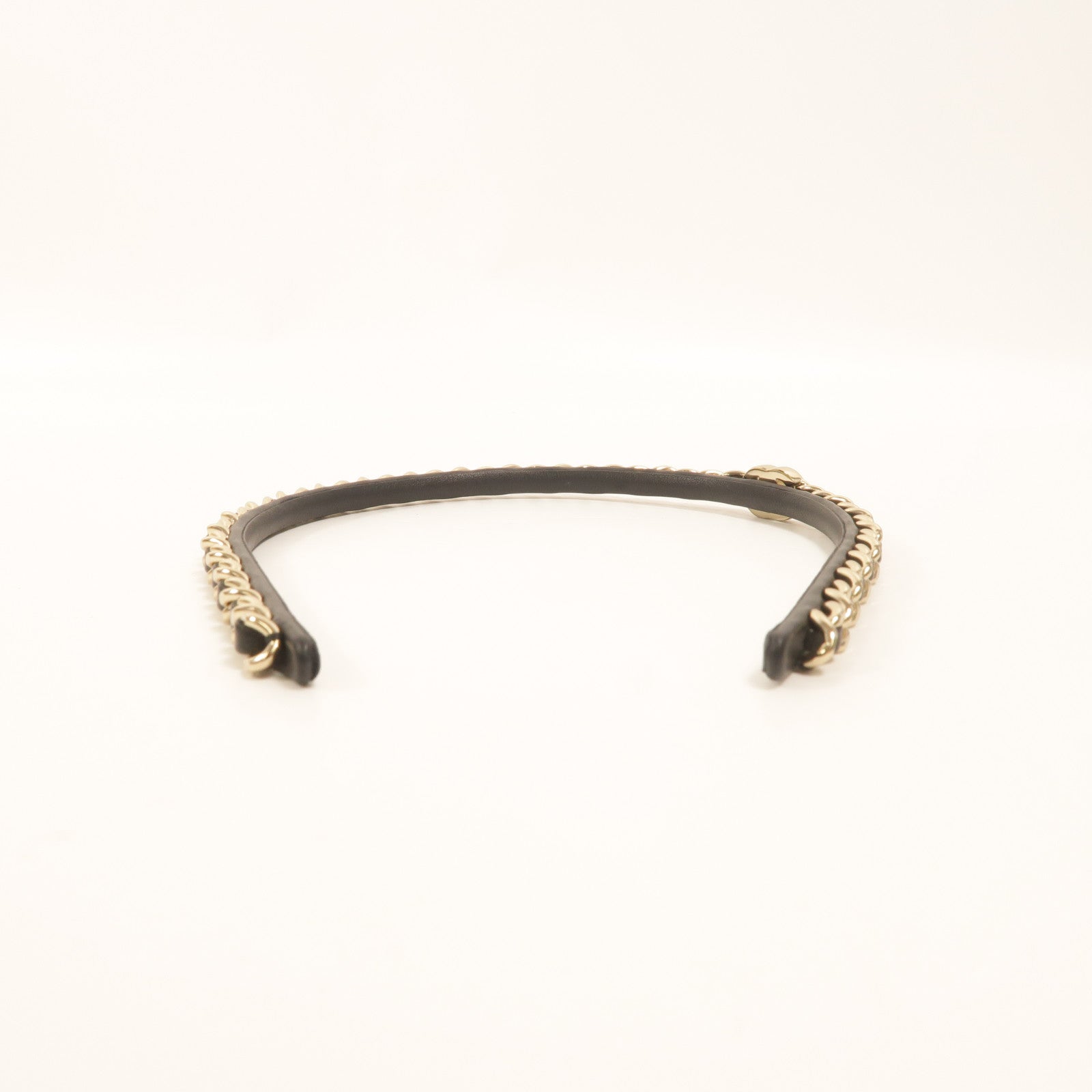 CHANEL 羊皮皮革/金屬Interlaced Chain Headband髮箍