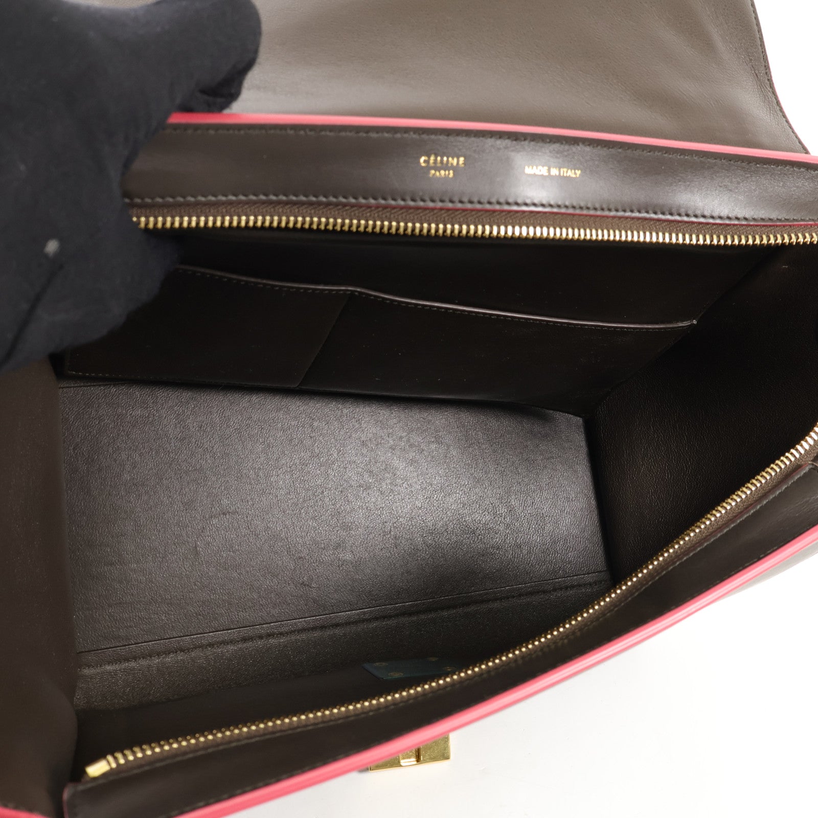 CELINE 牛皮皮革Trapeze金扣手挽肩背兩用袋