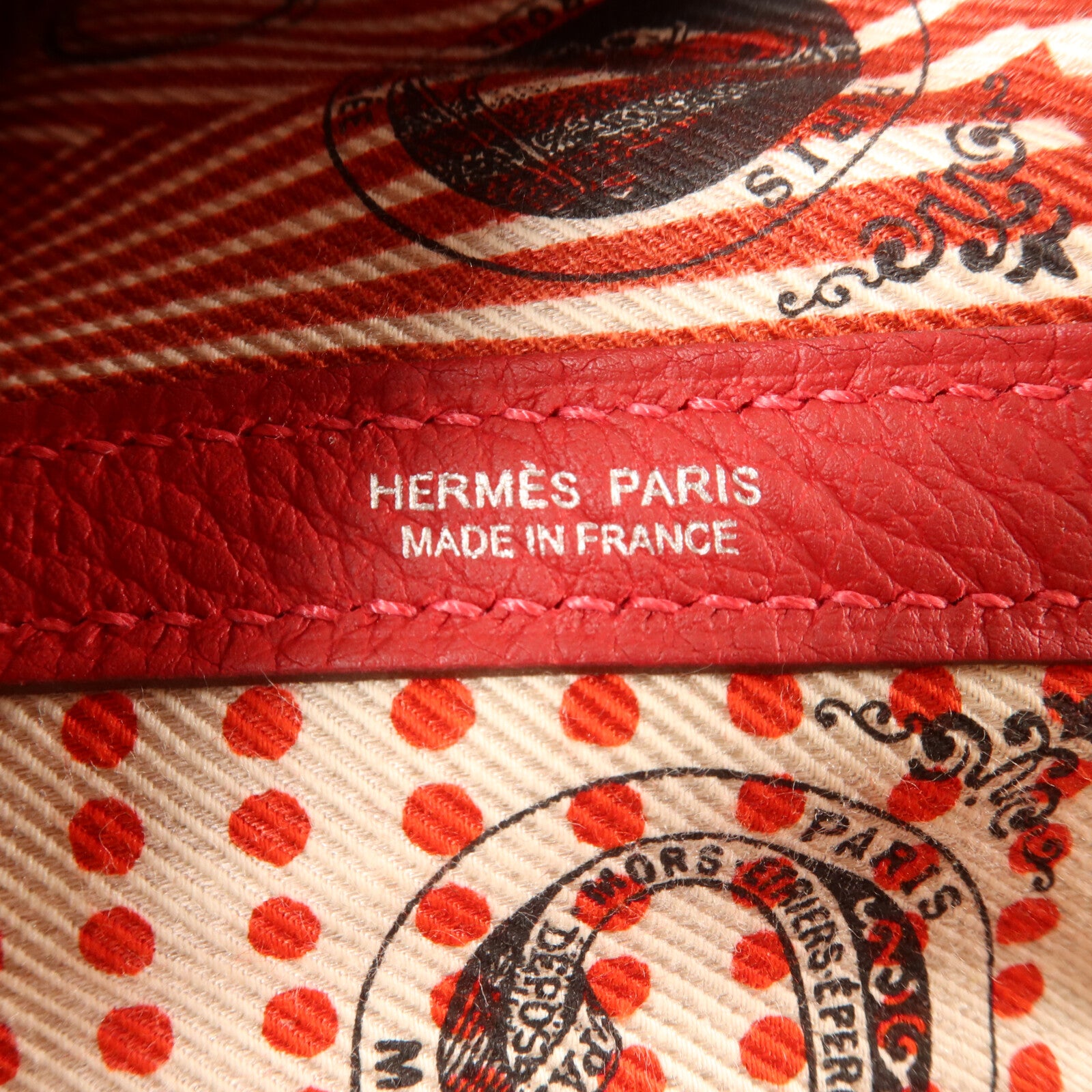 HERMES Negonda皮革Garden Party PM手挽袋Rouge Piment