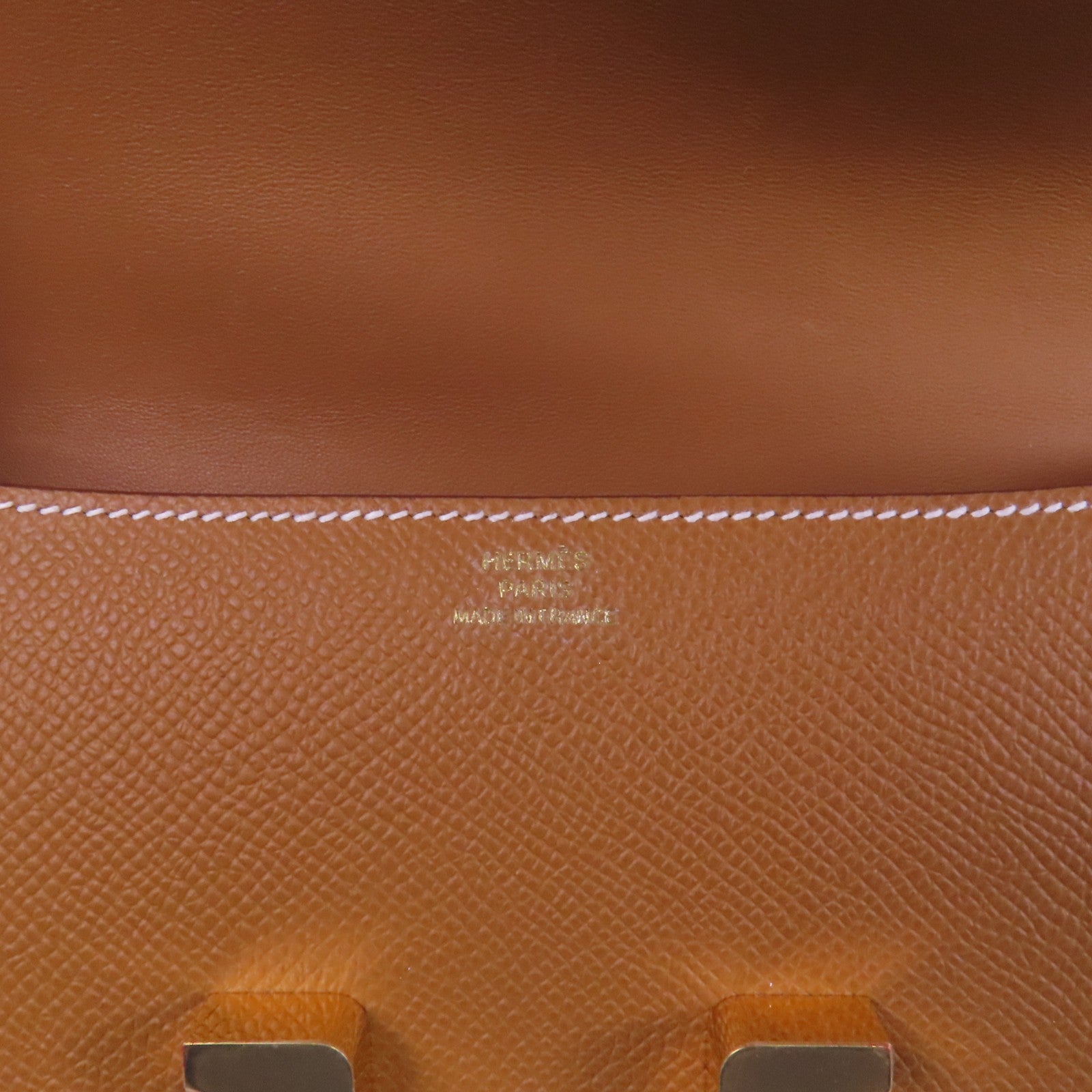 HERMES Epsom皮革Constance Elan金扣肩背袋