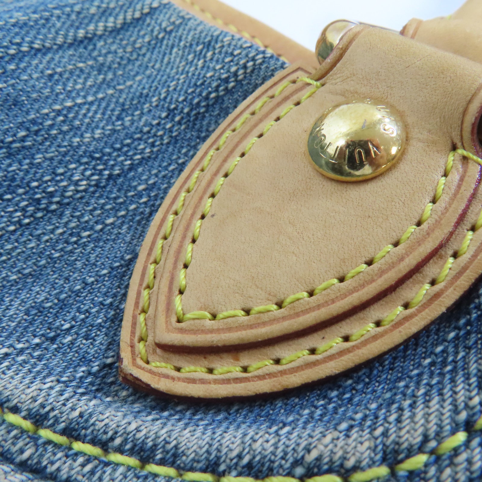 LOUIS VUITTON Monogram Denim Neo Cabby MM金扣手挽肩背兩用袋藍色