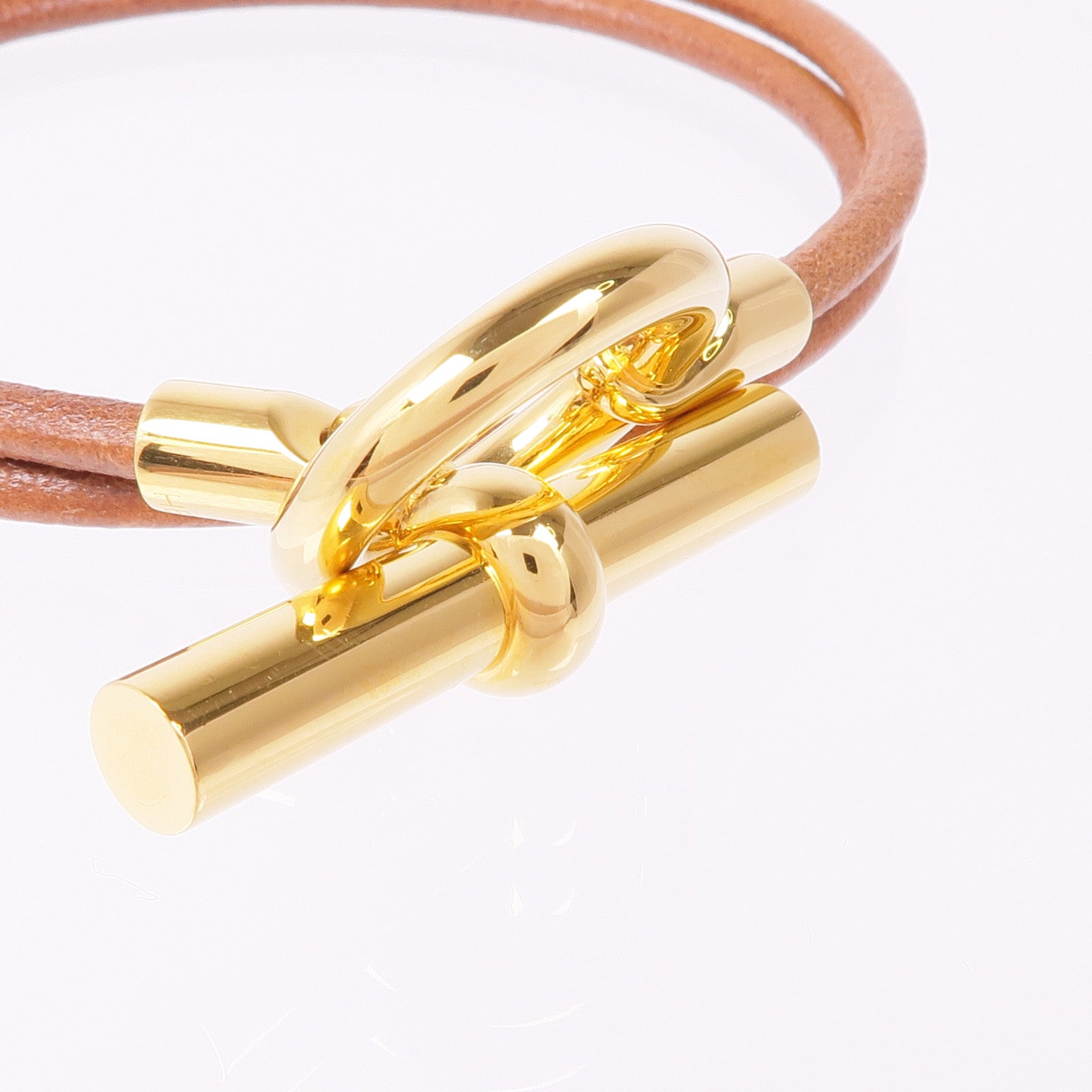 HERMES 【激減優惠】皮革Glenan Double Tour Bracelet金扣手帶
