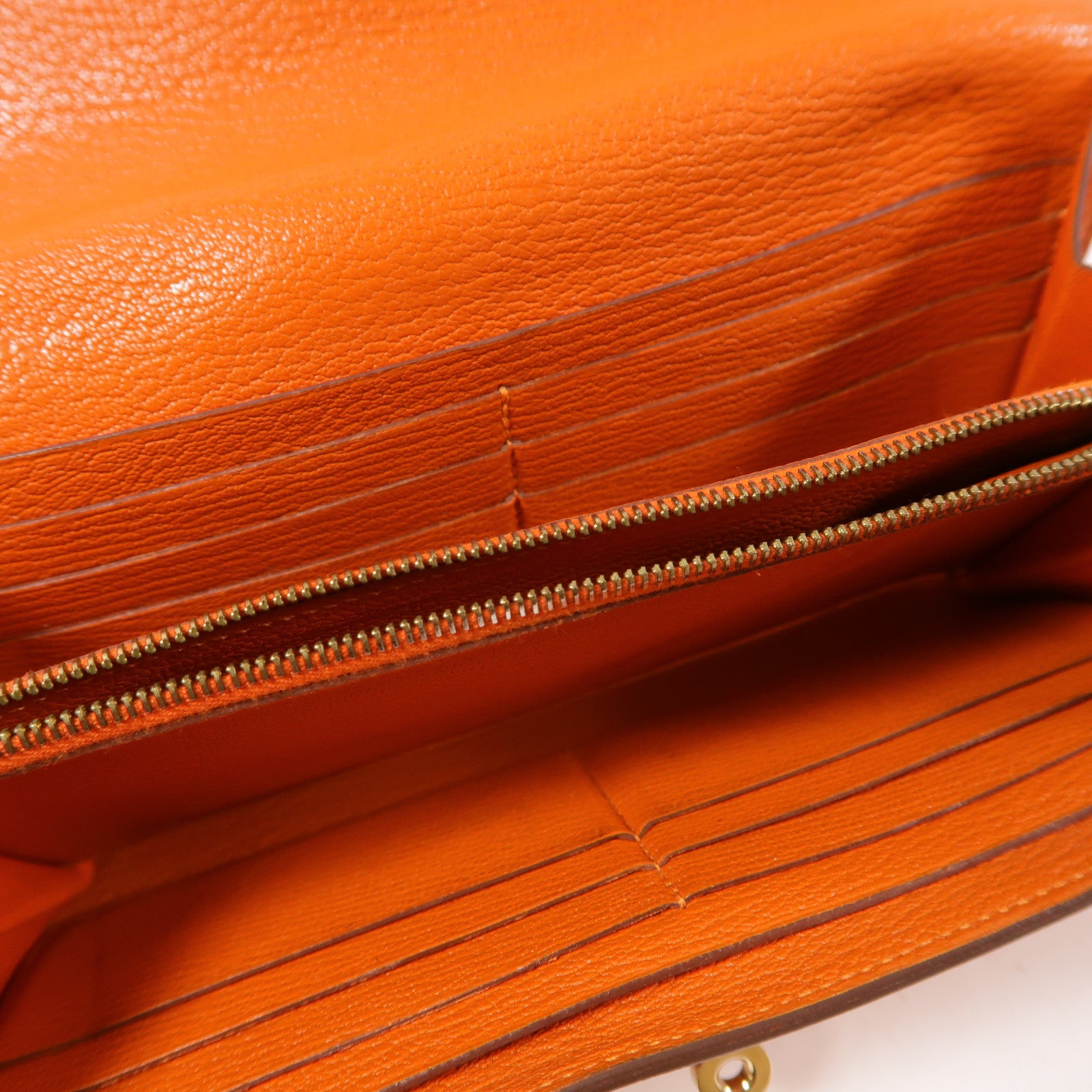 HERMES 【激減優惠】Chevre皮革Kelly Wallet金扣長錢包