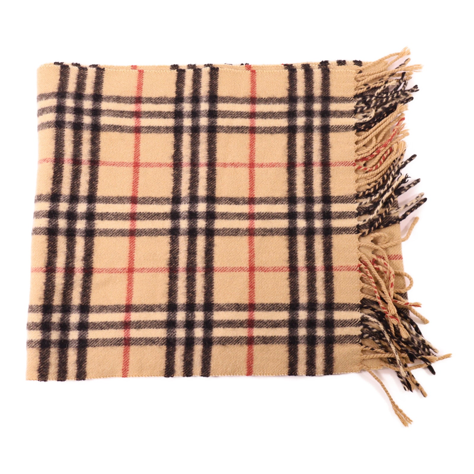 BURBERRY 羊絨Scarf圍巾啡色/黑色/紅色