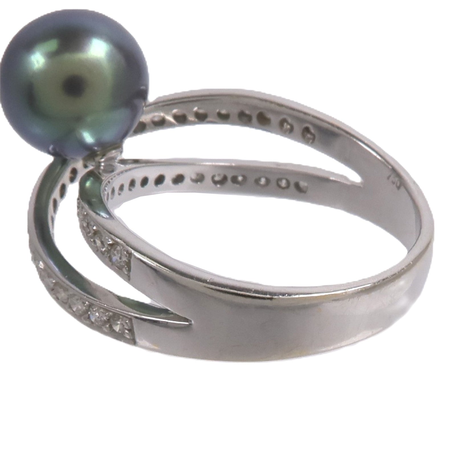 JEWELRY 18K白金Pearl Diamond Ring珍珠鑽石戒指