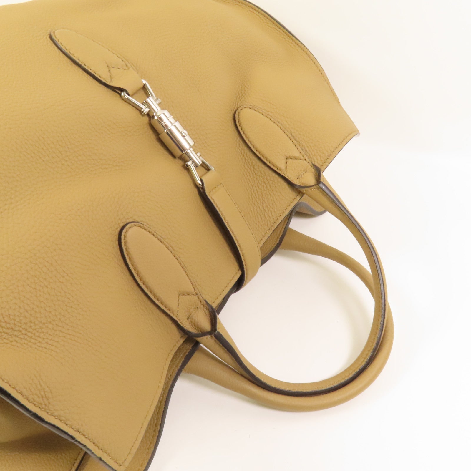 GUCCI 牛皮皮革Jackie Soft Tote銀扣手挽袋