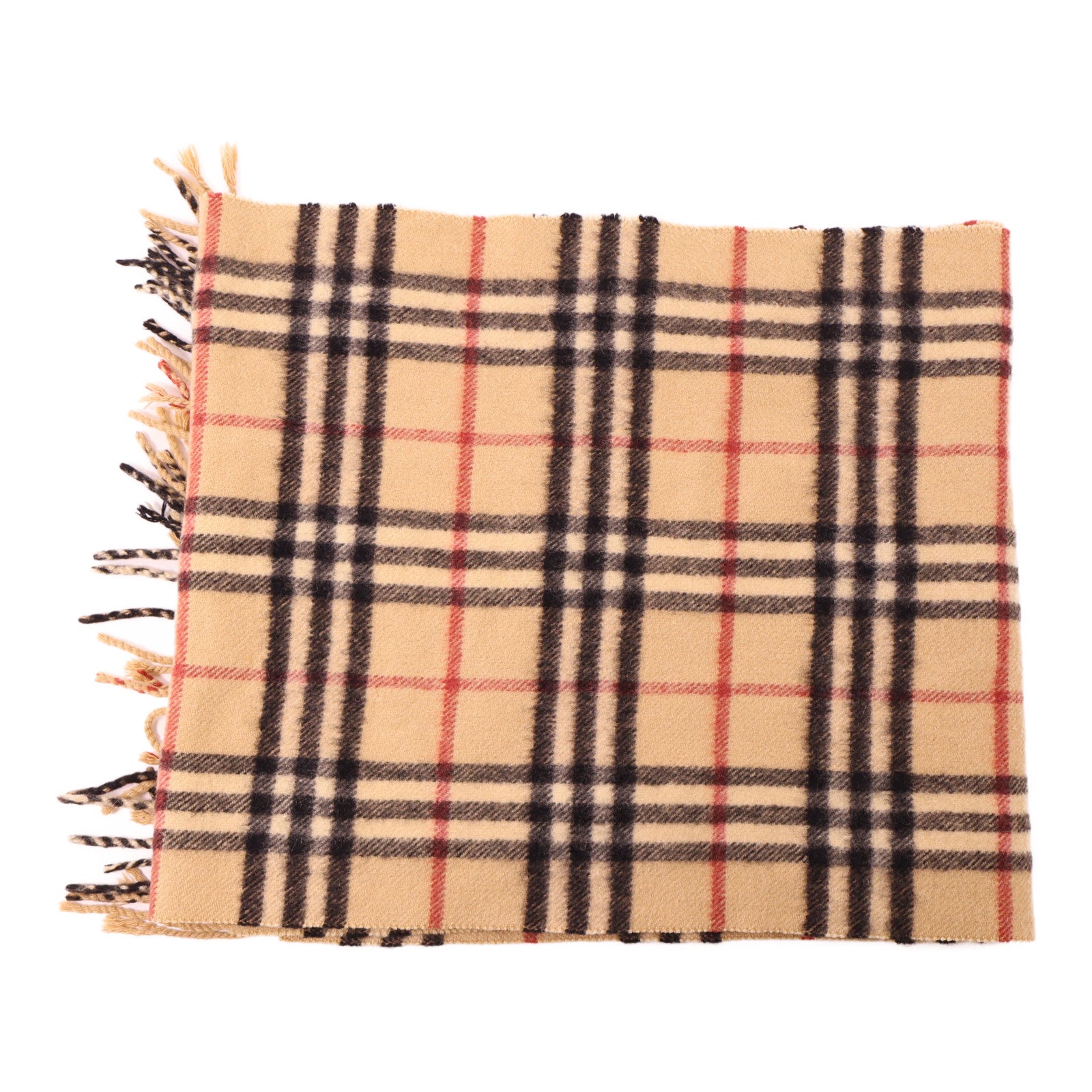 BURBERRY 羊絨Scarf圍巾啡色/黑色/紅色