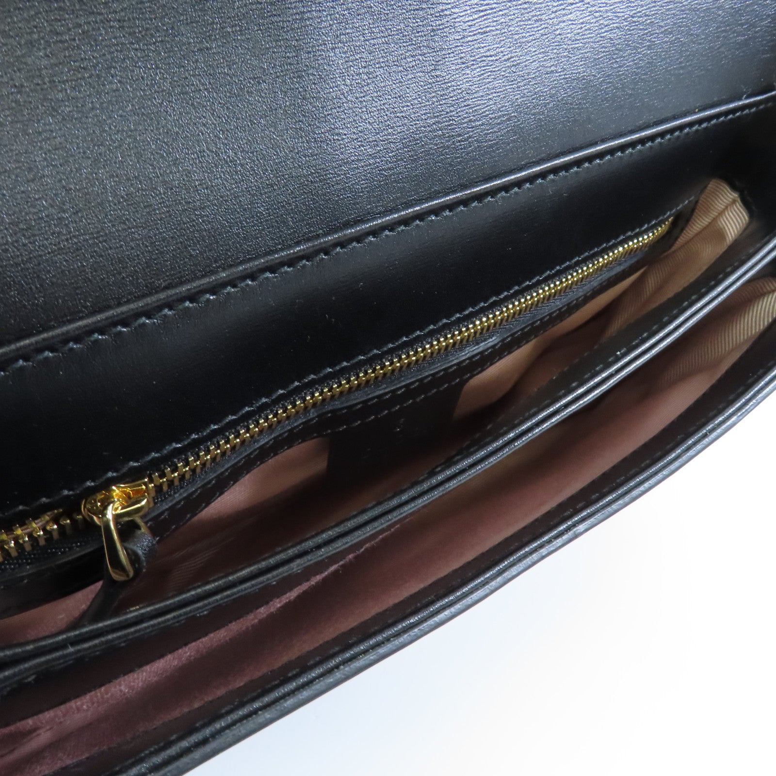 GUCCI 牛皮皮革Double GG Shoulder Bag金扣肩背袋黑色
