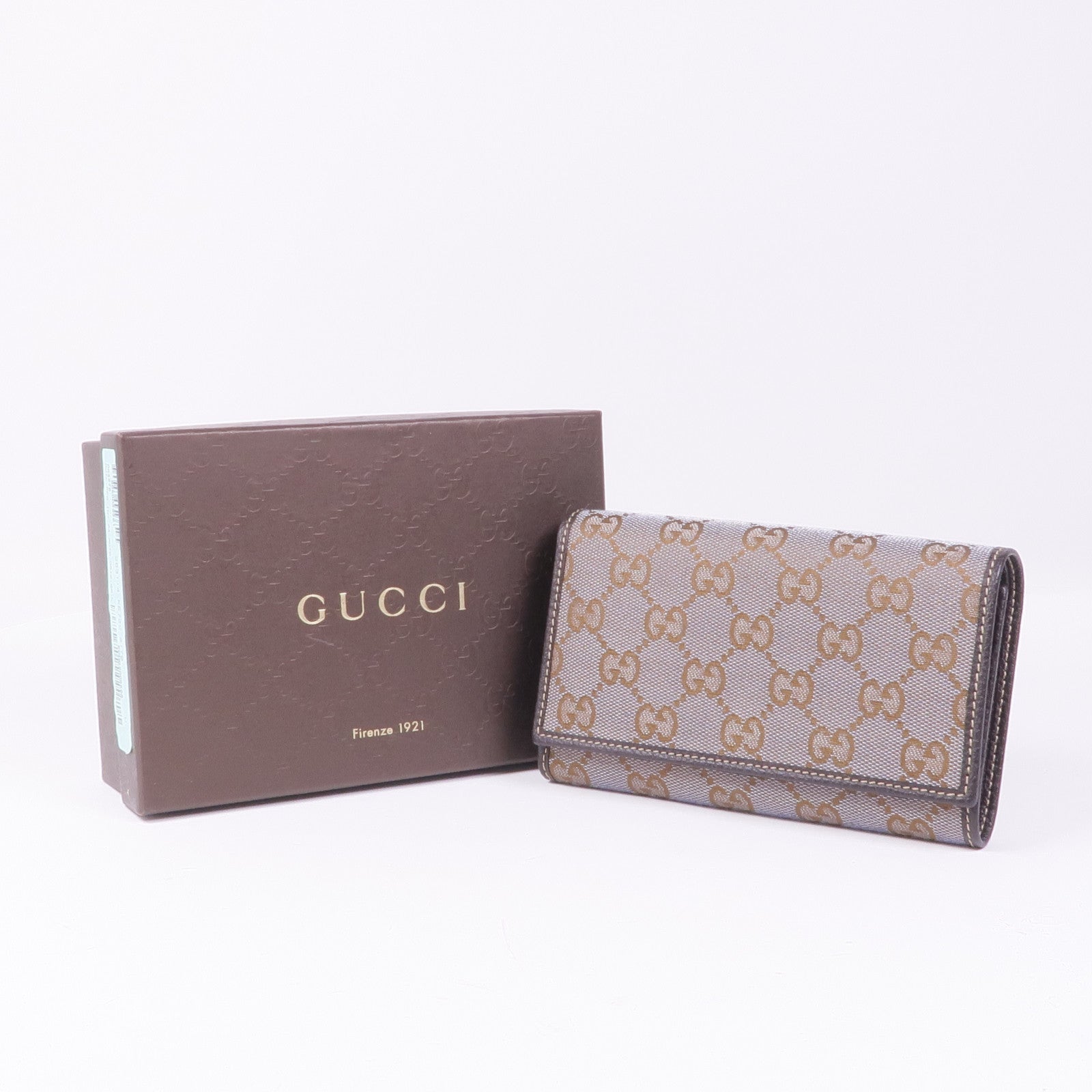 GUCCI 帆布Wallet金扣錢包