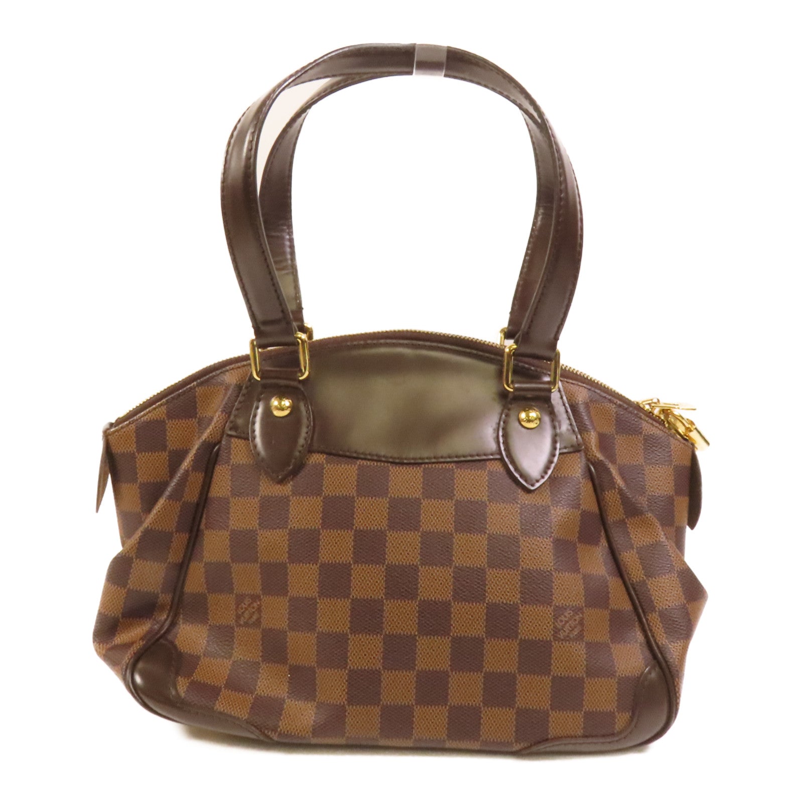 LOUIS VUITTON Damier Verona PM金扣手挽袋