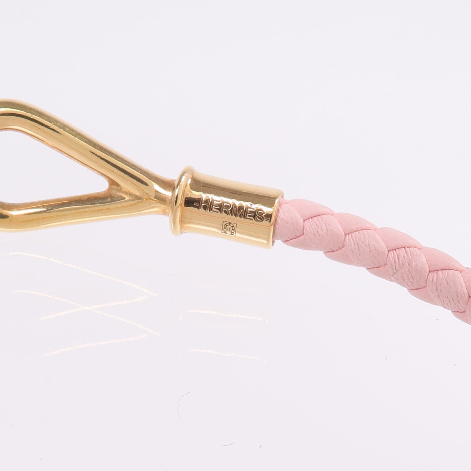 HERMES Swift皮革Jumbo H Bracelet手帶Rose Sakura