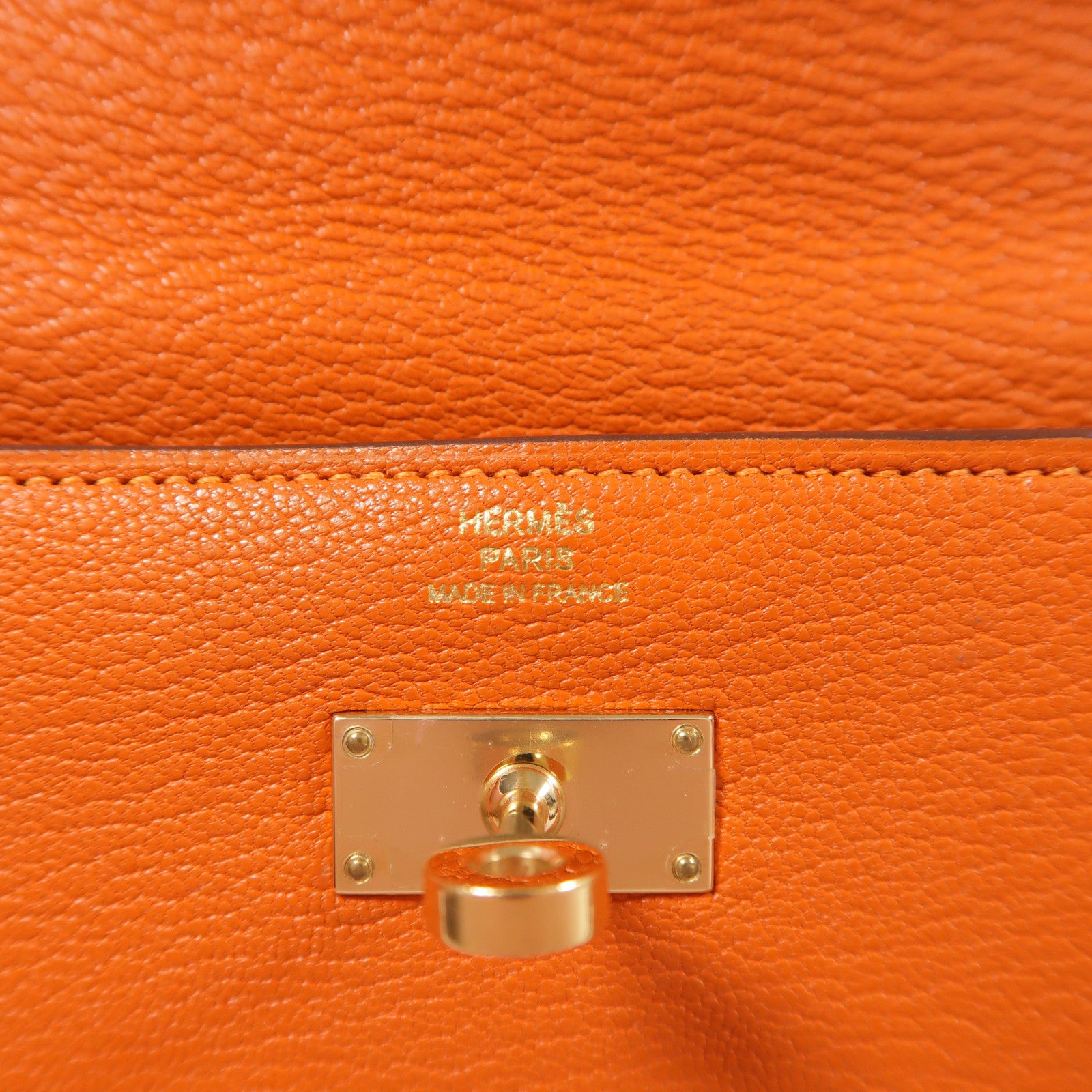 HERMES 【激減優惠】Chevre皮革Kelly Wallet金扣長錢包