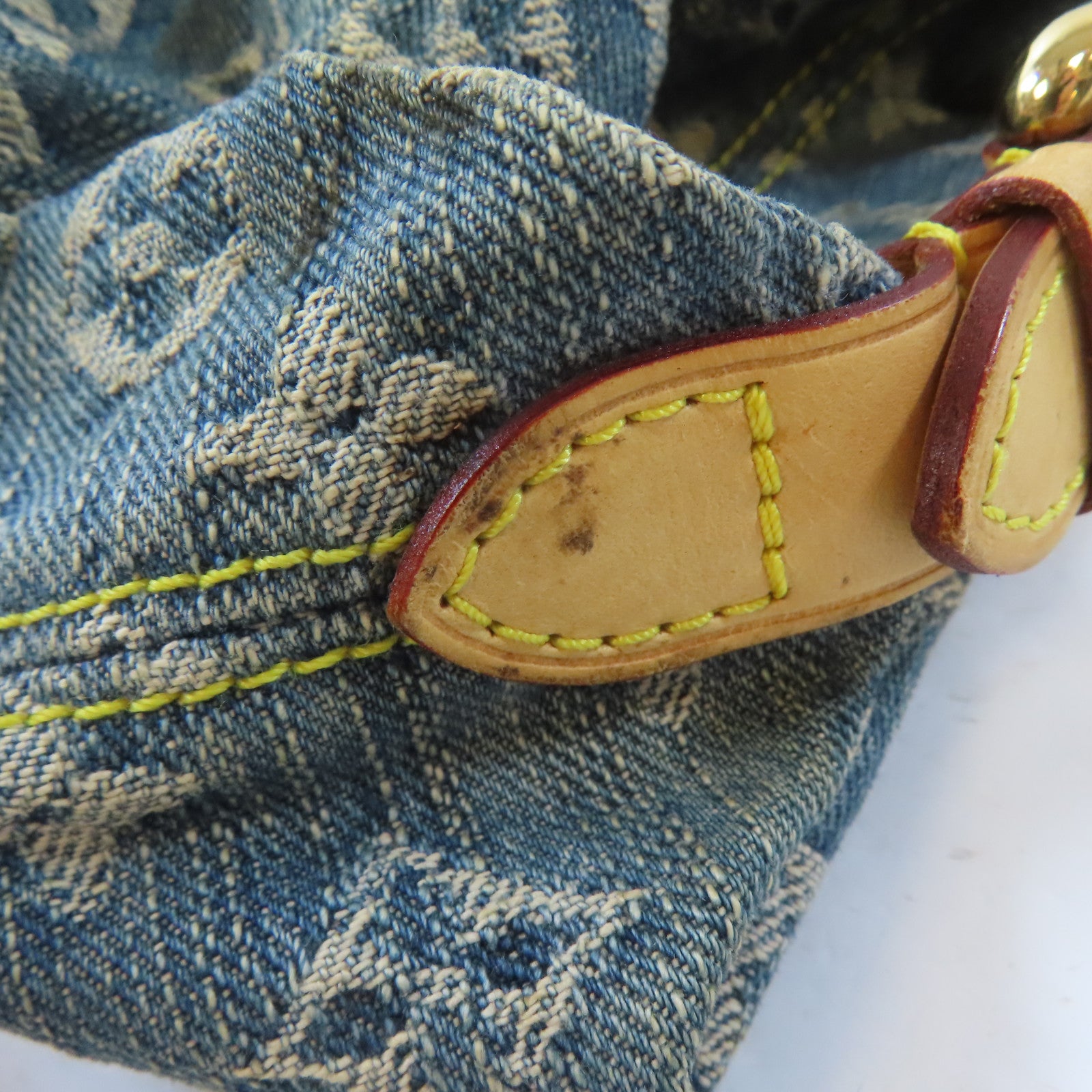 LOUIS VUITTON Monogram Denim Neo Cabby MM金扣手挽肩背兩用袋藍色