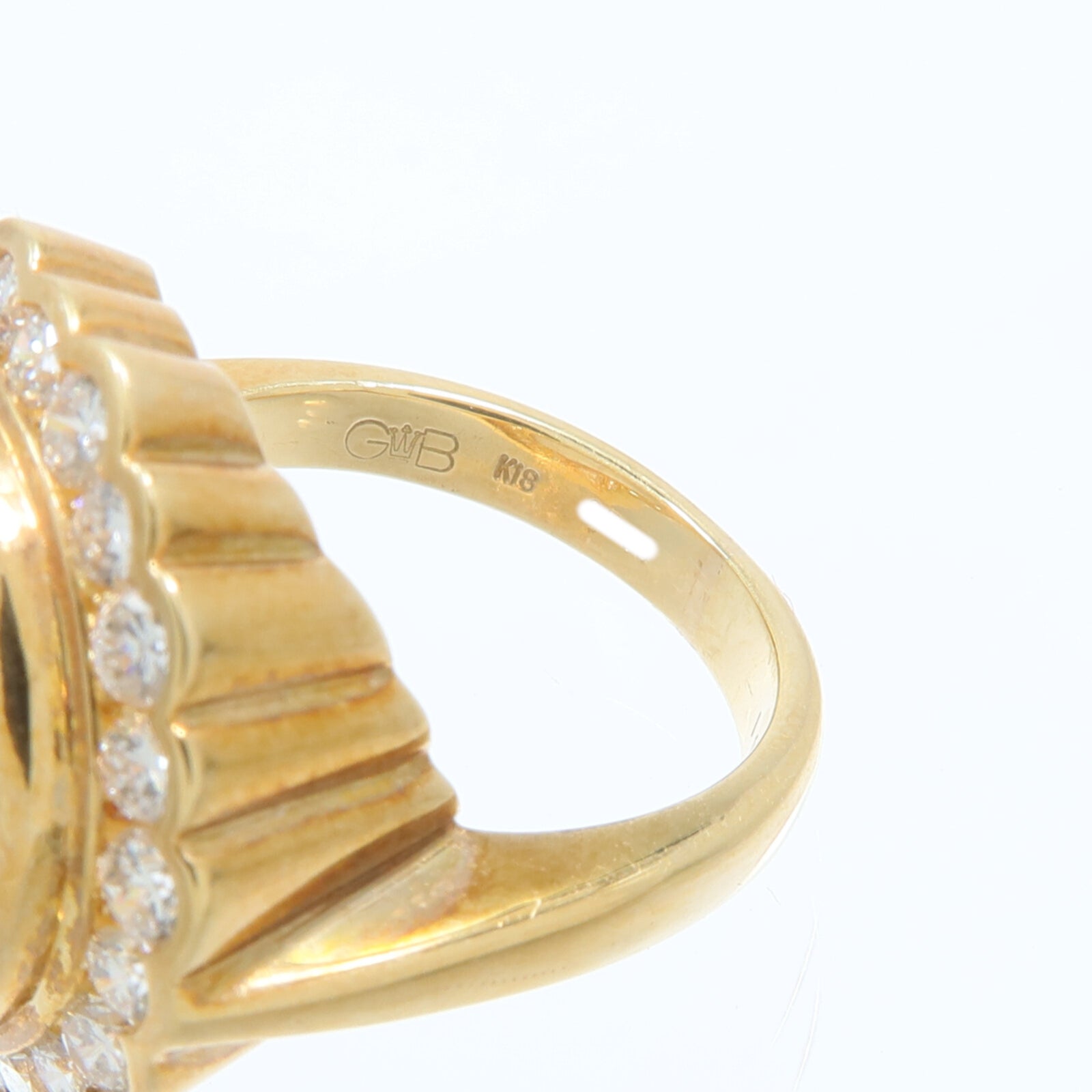 JEWELRY 18K黃金Mabe Pearl Diamond Ring珍珠/鑽石戒指