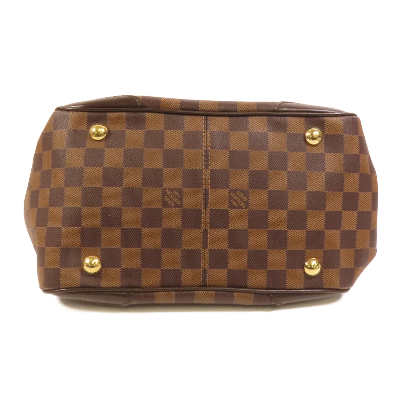 LOUIS VUITTON Damier Verona PM金扣手挽袋